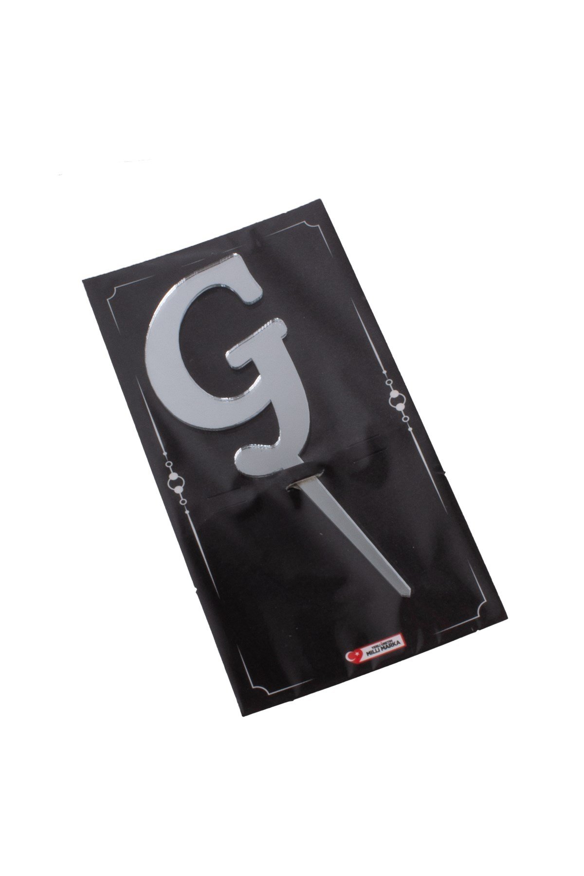 G Harf Pasta Üstü Pleksi Yazı Gümüş 12cmPartistST2322