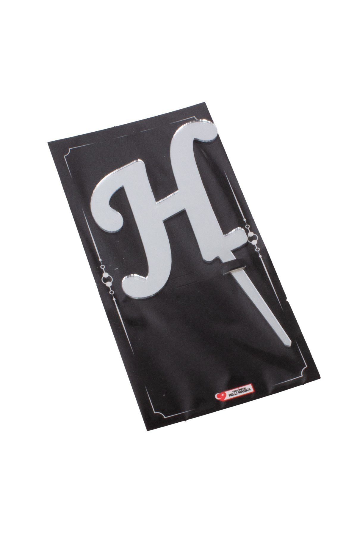 H Harf Pasta Üstü Pleksi Yazı Gümüş 12cmPartistST2326