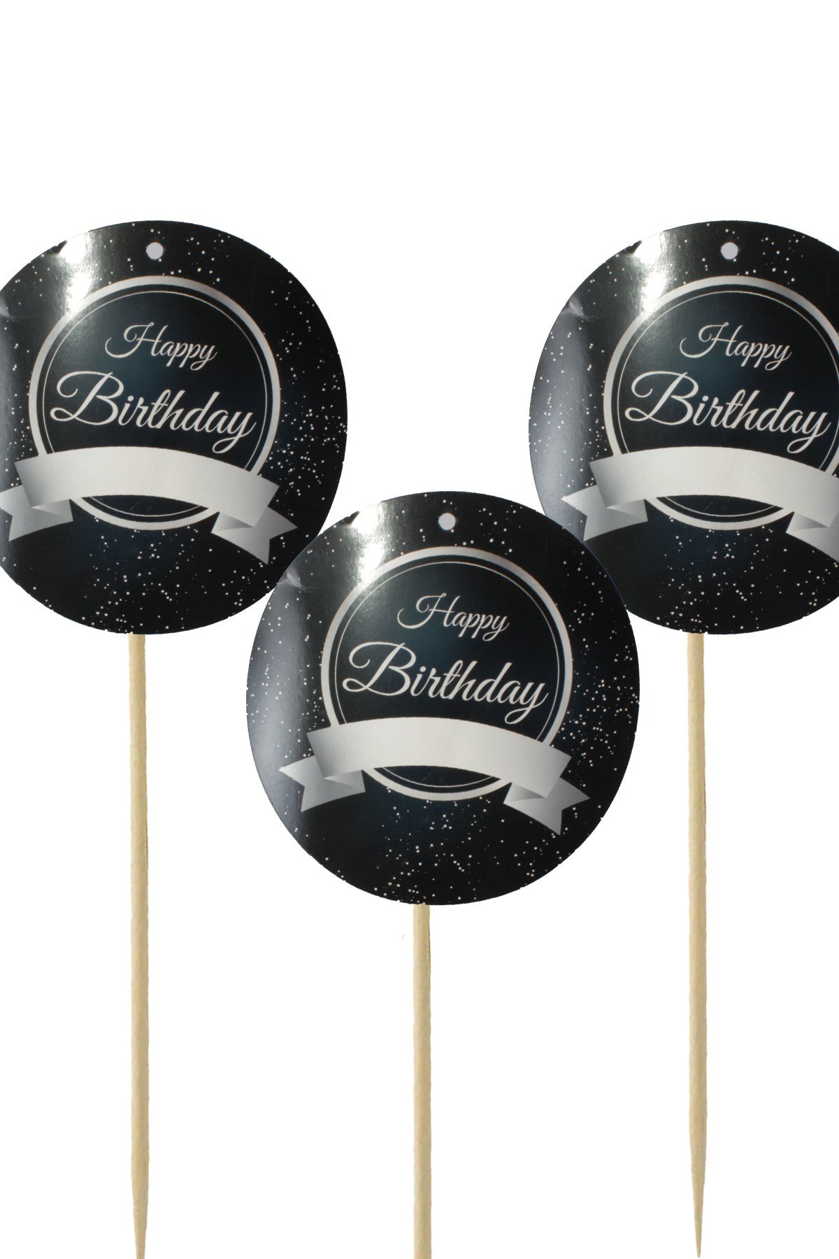 Happy Birthday Yazılı Siyah Konuşma BalonuPartistST3989
