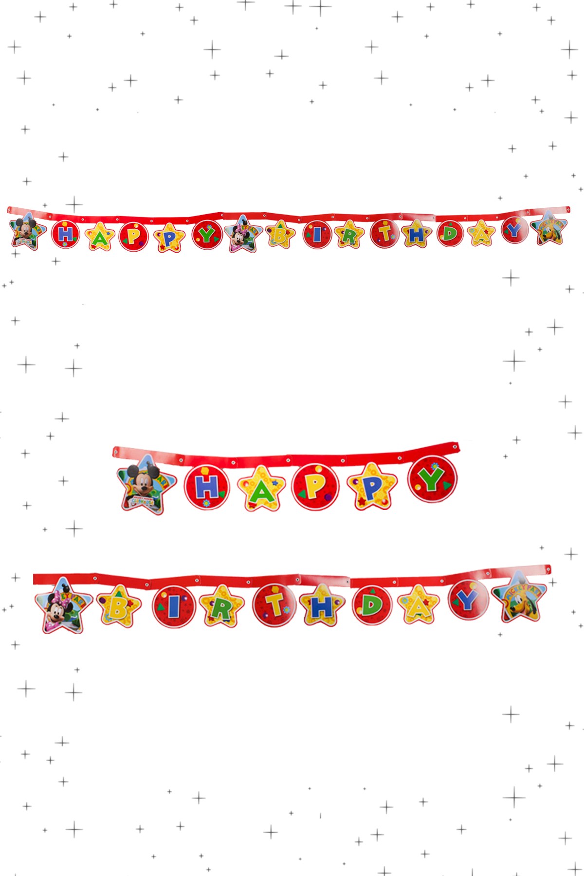 Happy Birthday Mickey Mouse ClubHouse Lisanslı Zigzag Banner 210cmPartistST1785