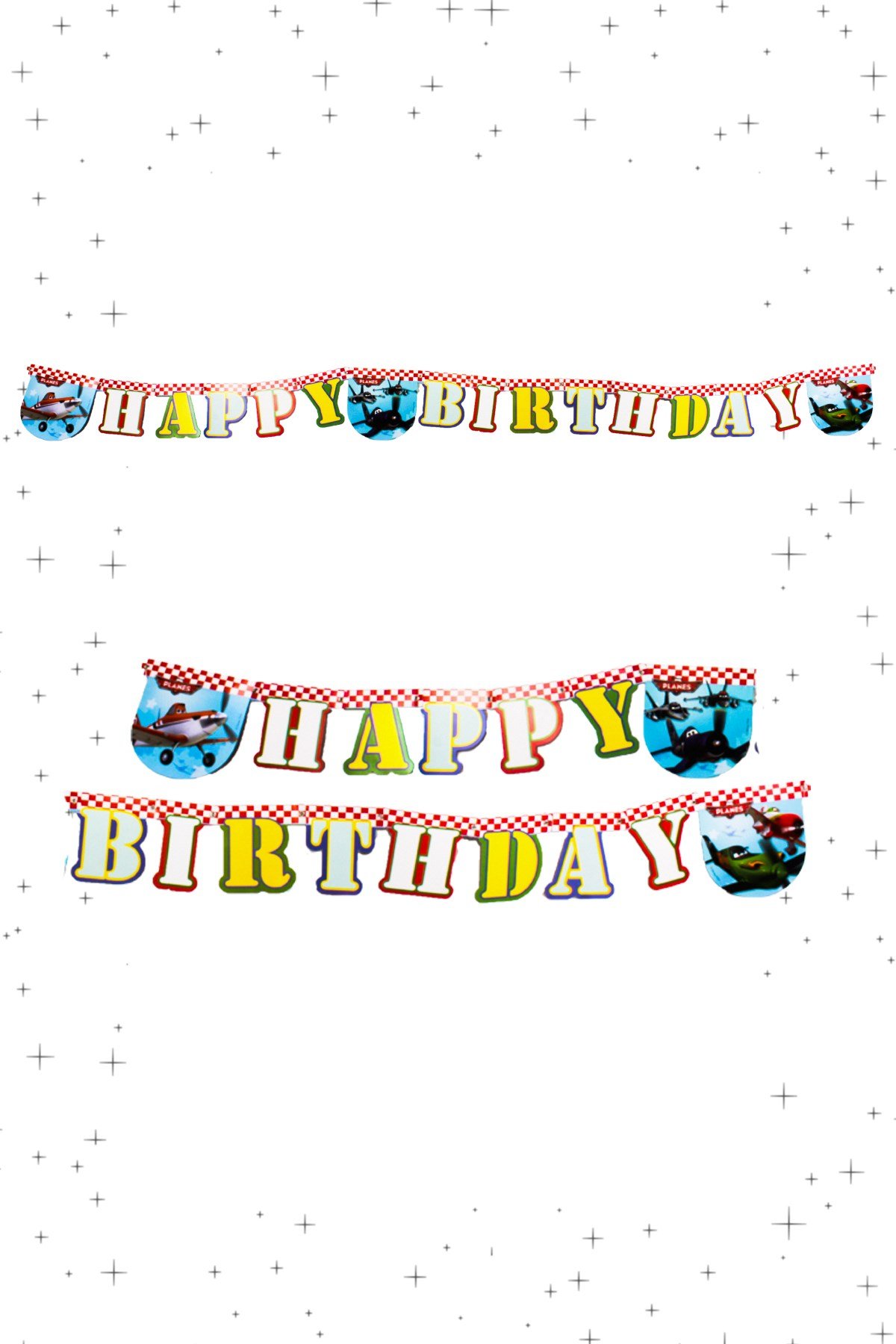 Happy Birthday Planes Uçaklar Lisanslı Zigzag Banner 190cmPartistST1793