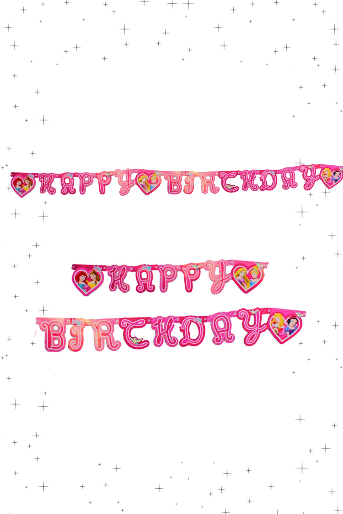 Happy Birthday Disney Prensesler Lisanslı Zigzag Banner 175cmPartistST1778