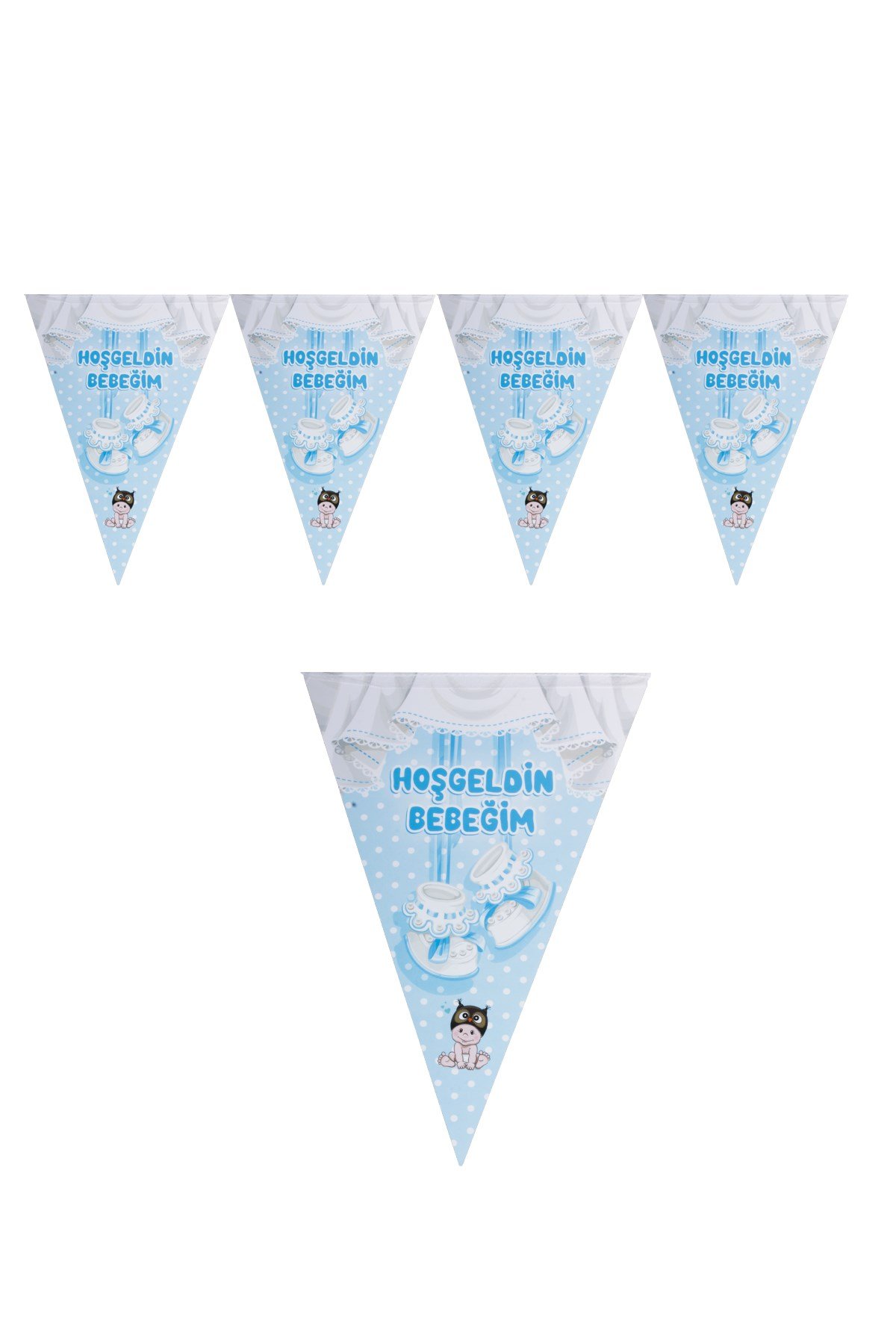 Hoşgeldin Bebeğim Mavi Üçgen Flama 200cmPartistST1835