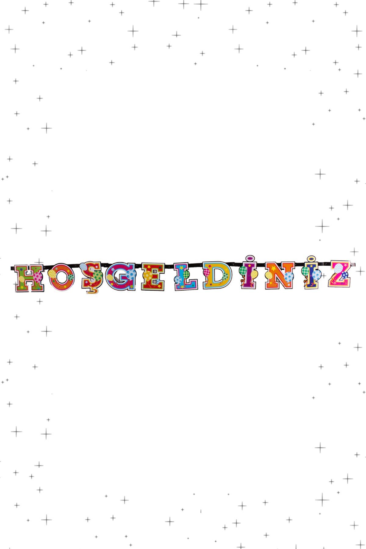 Hoşgeldiniz Renkli Kağıt Banner 180cmPartistST1758