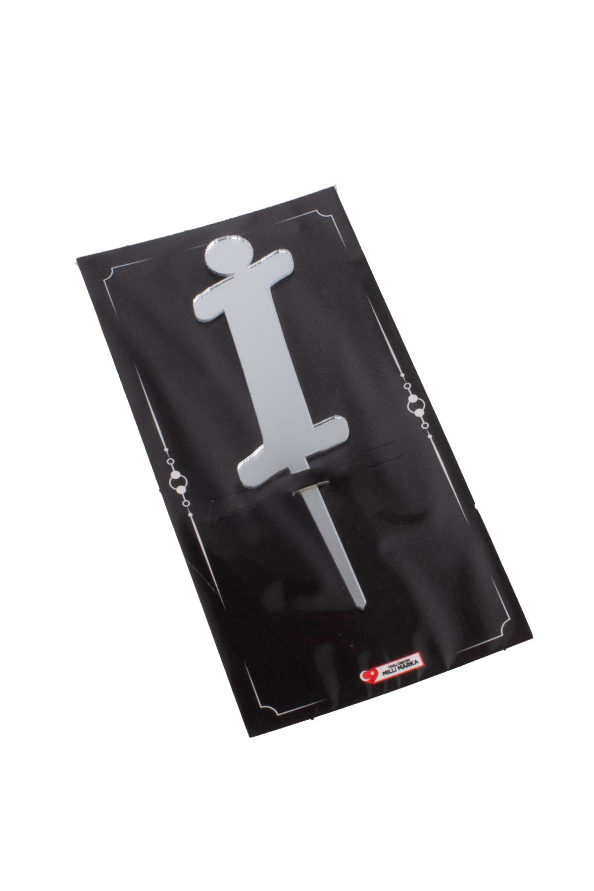 İ Harf Pasta Üstü Pleksi Yazı Gümüş 12cmPartistST2330