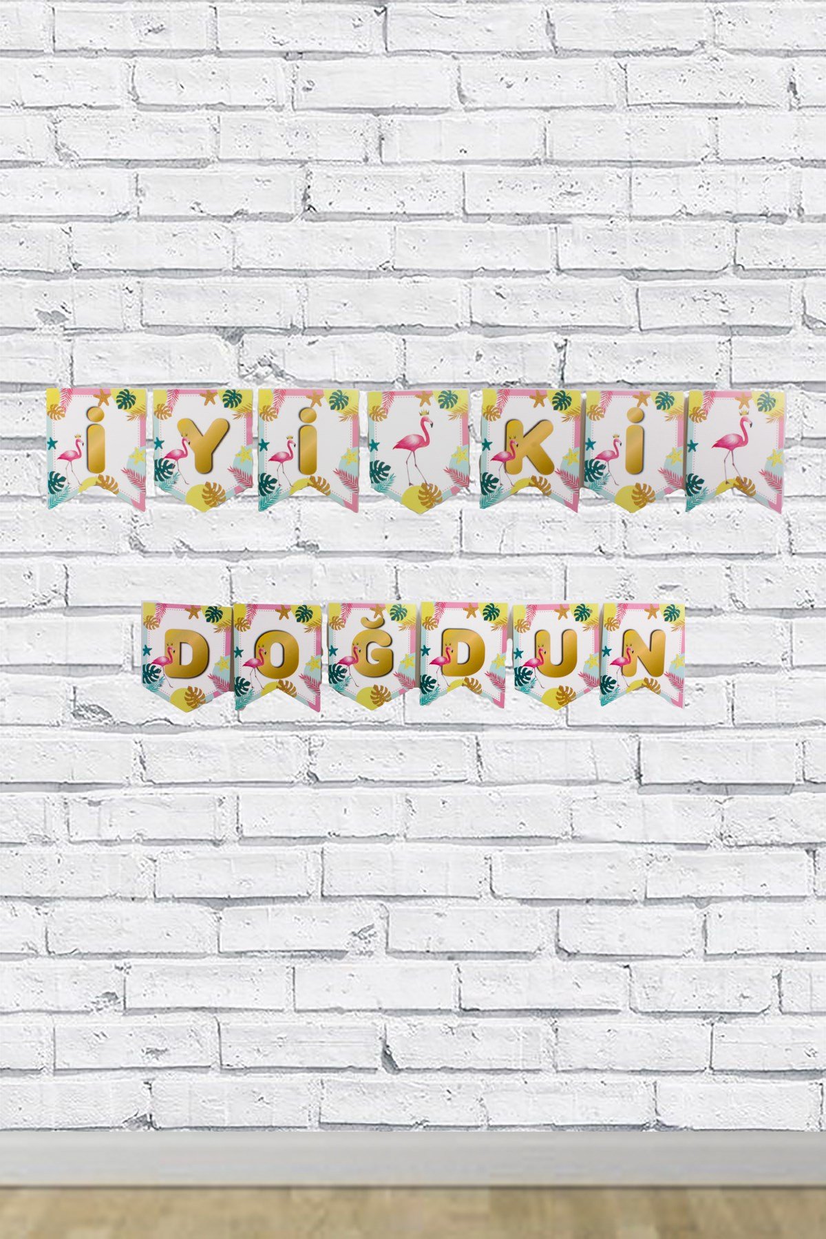 İyi Ki Doğdun Flamingo Temalı Zigzag Banner 190cmPartistST1712