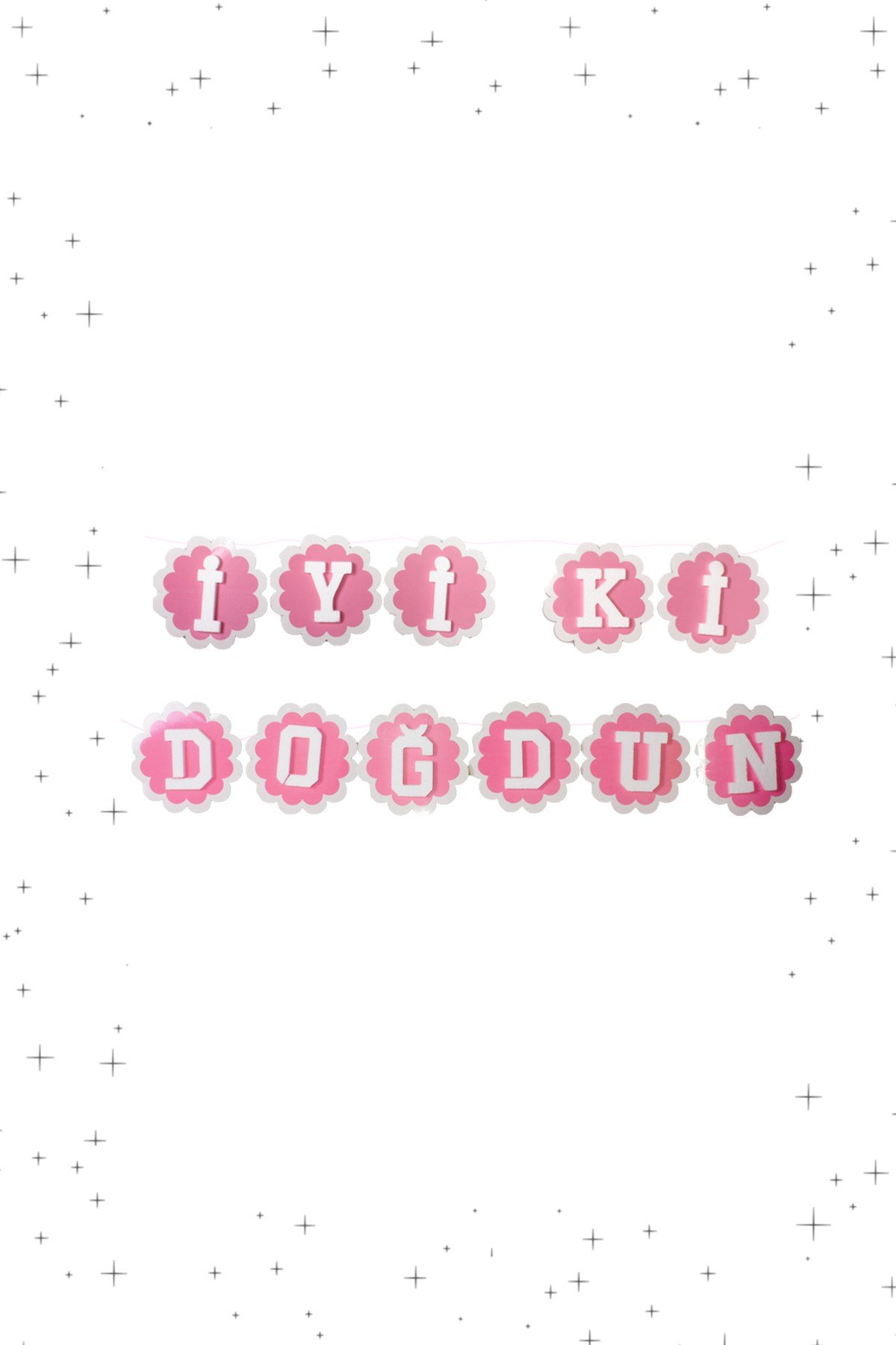 İyi Ki Doğdun Banner Papatya Pembe Beyaz 120cmPartistST4280