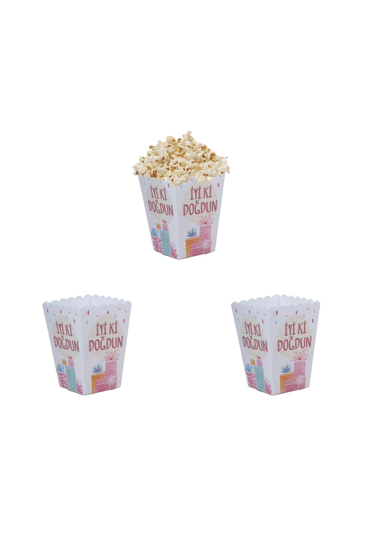 İyi Ki Doğdun Renkli Balon Temalı Mısır Kutusu 10'luPartistPSPST2178