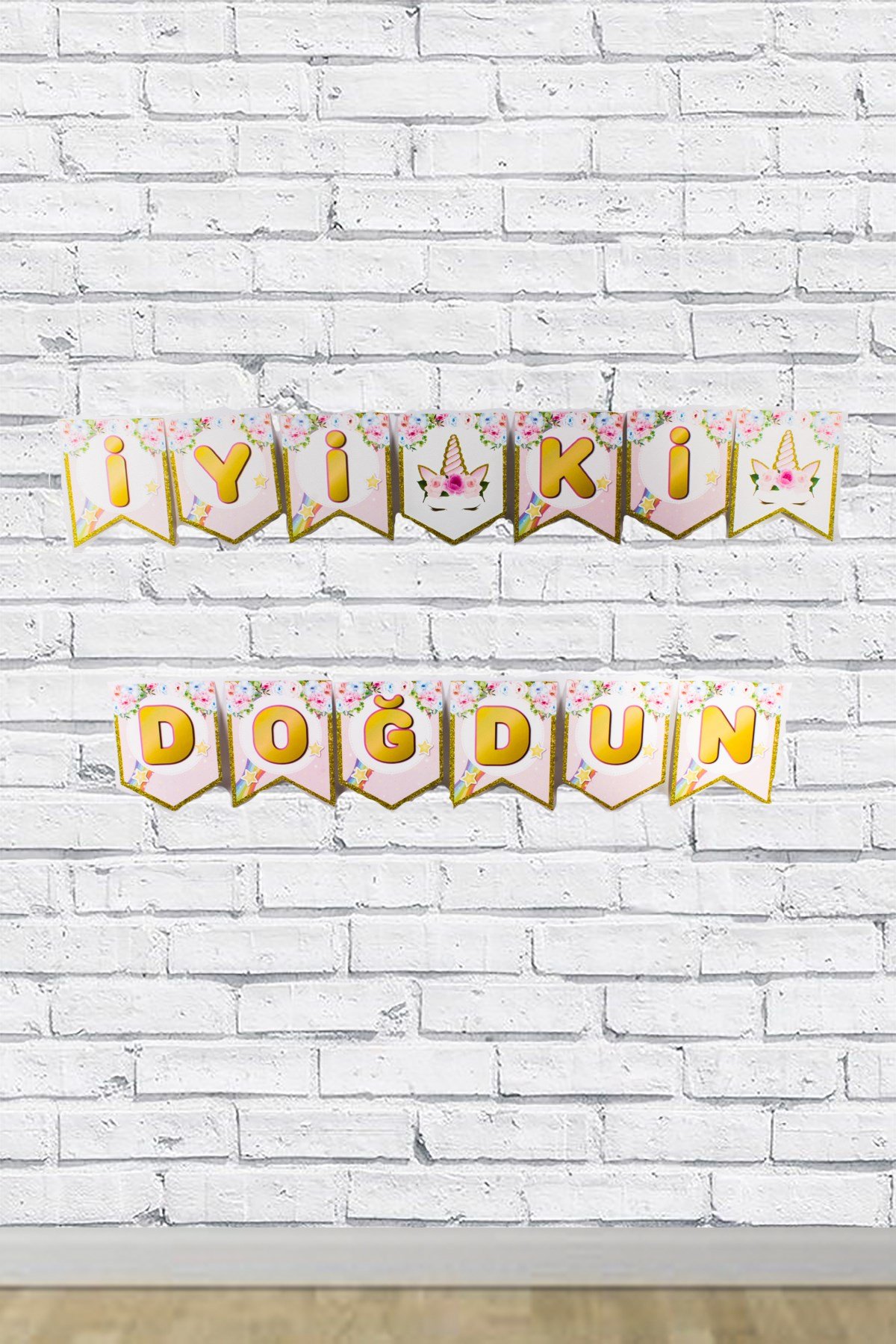 İyi Ki Doğdun Unicorn Temalı Zigzag Banner 190cmPartistST1719