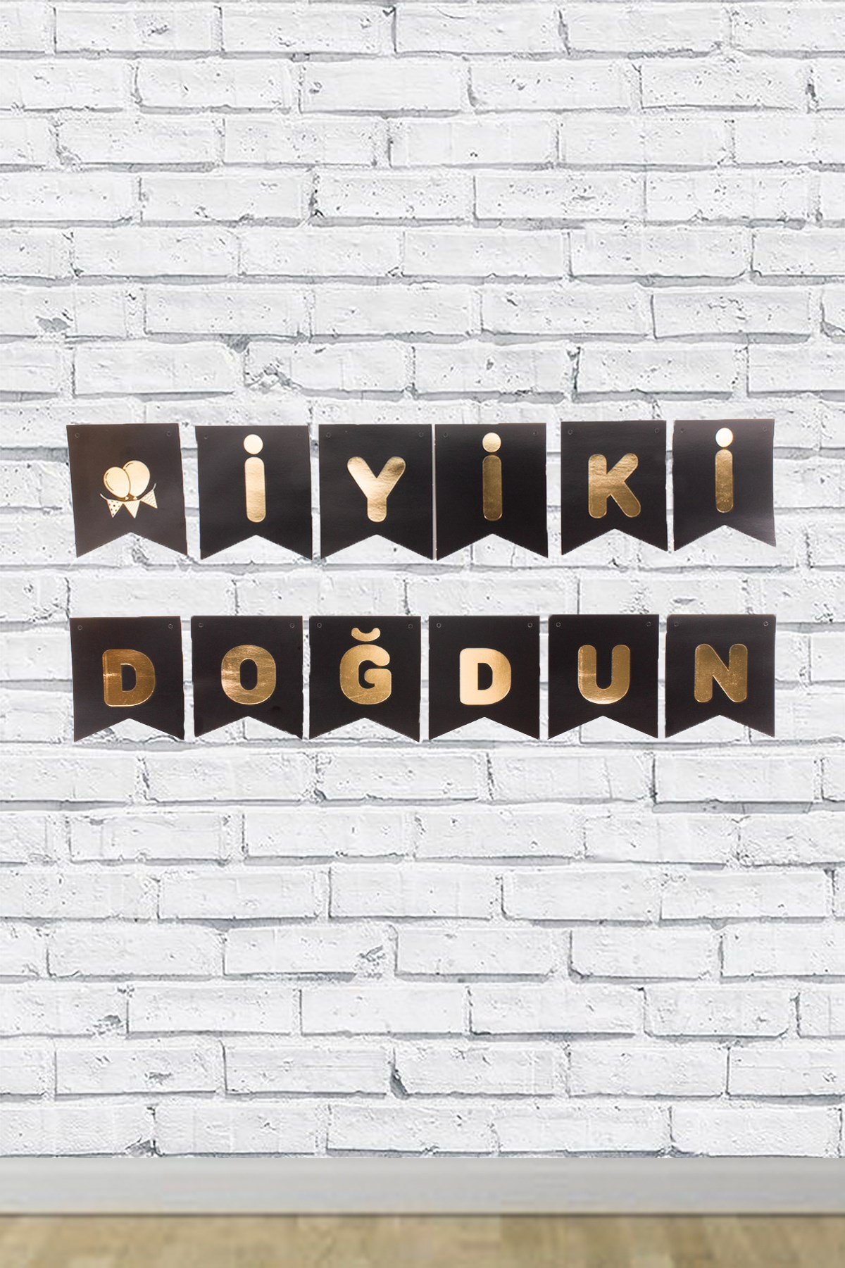 İyi Ki Doğdun Gold Yaldızlı Siyah Banner 180cmPartistST1690