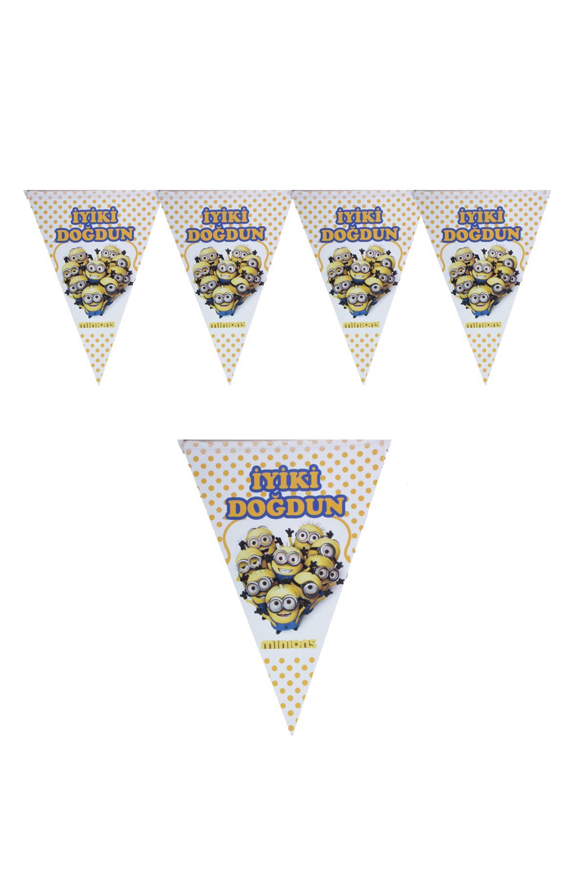 İyi Ki Doğdun Minions Temalı Üçgen Flama 200cmPartistST1823