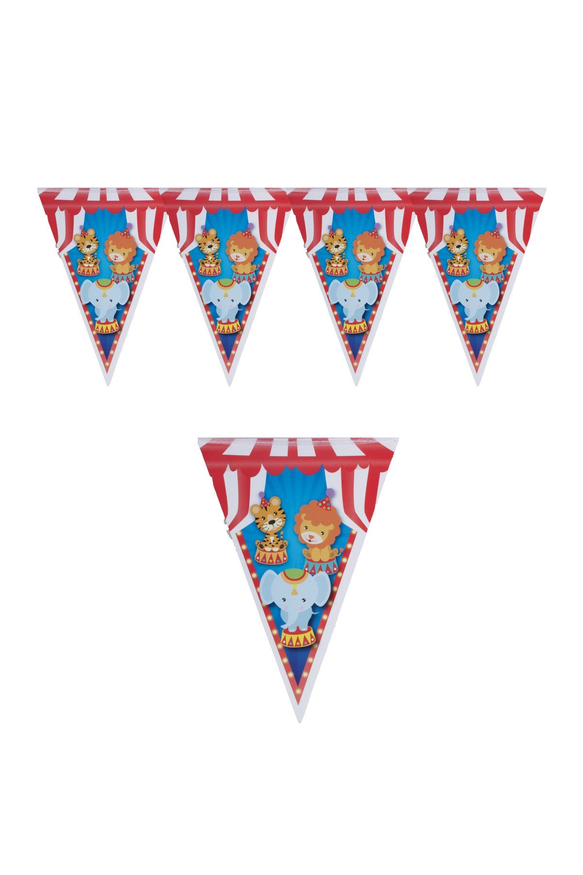 İyi Ki Doğdun Sirk Temalı Üçgen Flama 200cmPartistST1841