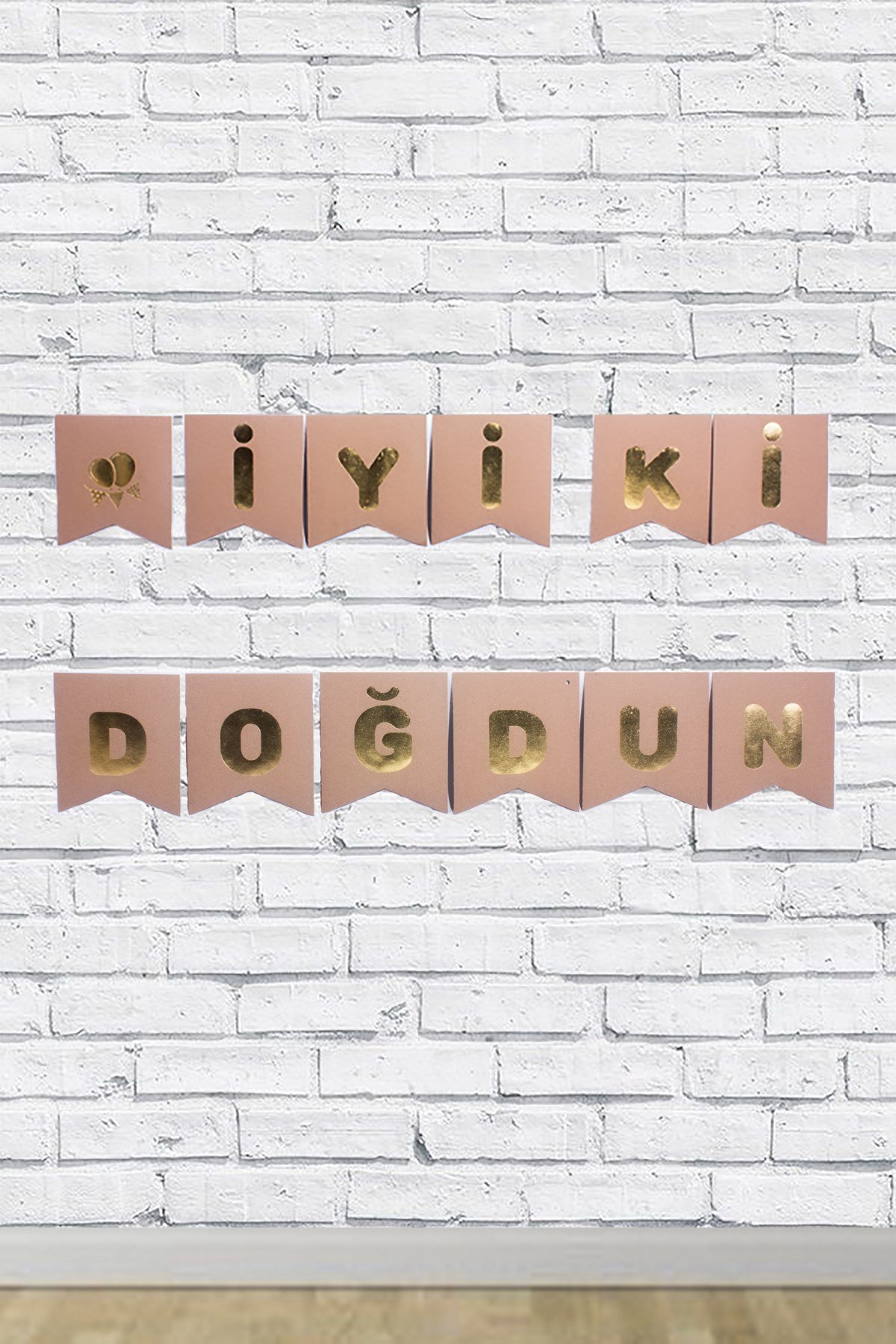İyi Ki Doğdun Gold Yaldızlı Kraft Banner 180cmPartistST1696