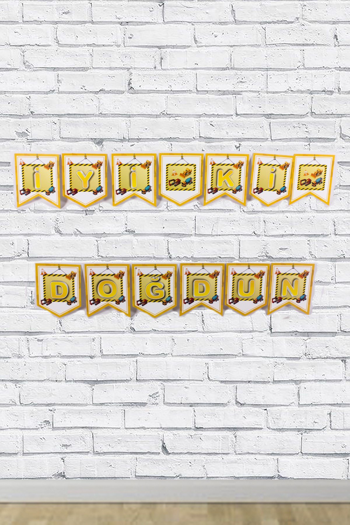 İyi Ki Doğdun İnşaat Partisi Temalı Zigzag Banner 190cmPartistST1716