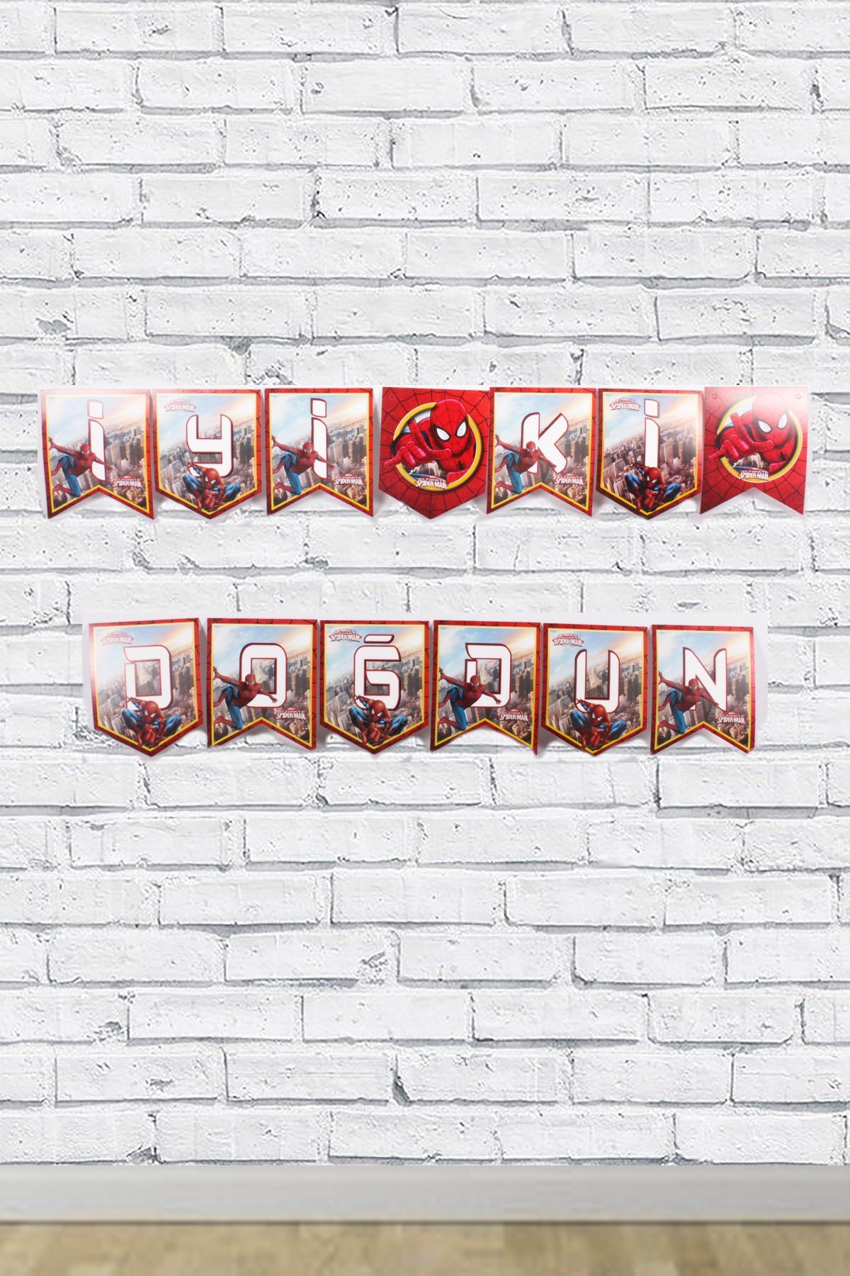 İyi Ki Doğdun Spiderman Temalı Zigzag Banner 190cmPartistST1715