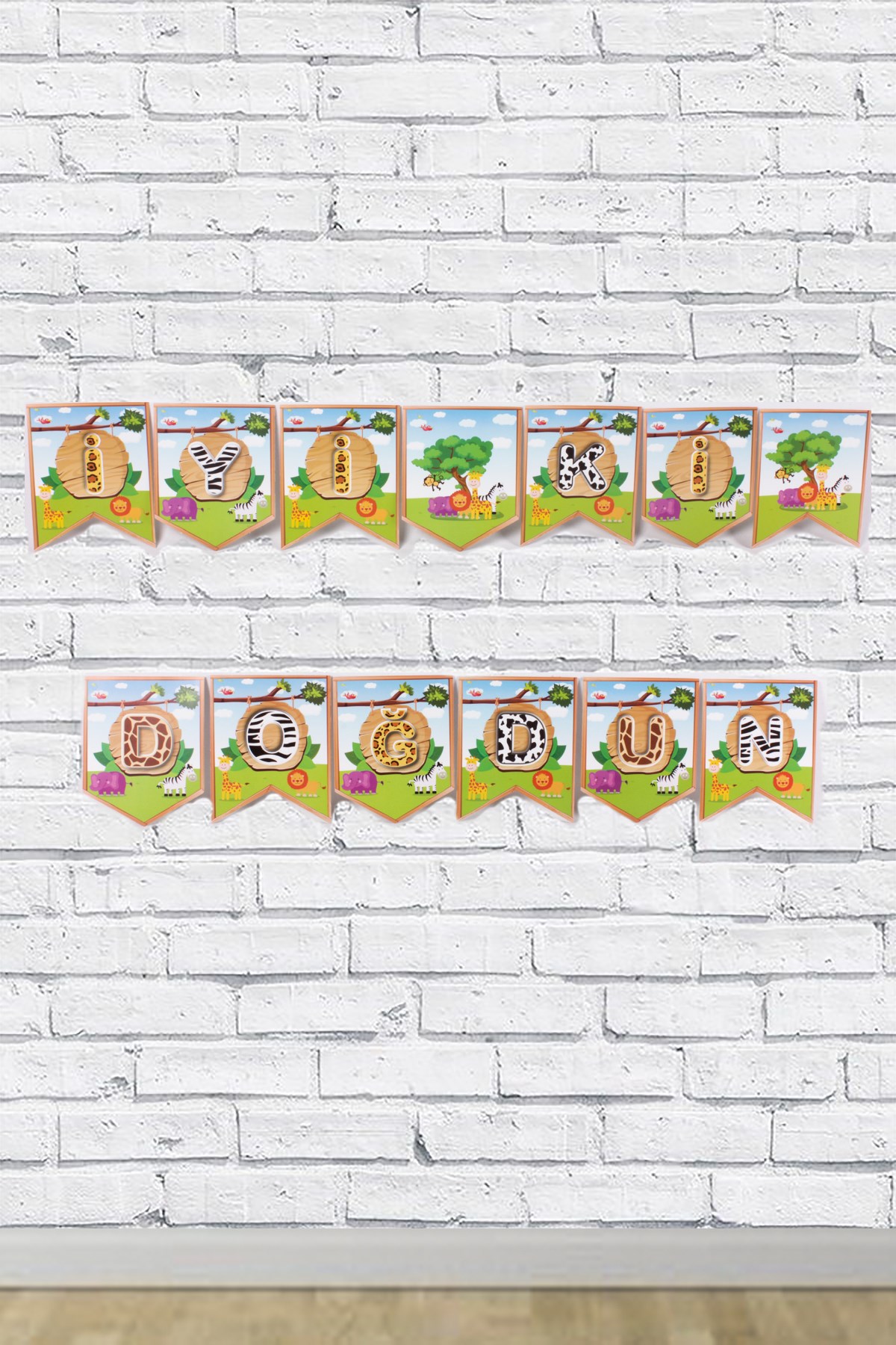 İyi Ki Doğdun Safari Temalı Zigzag Banner 190cmPartistST1723