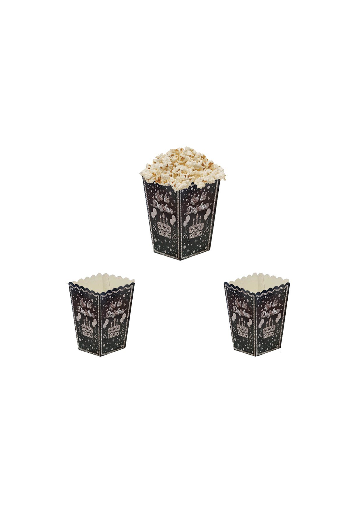 İyi Ki Doğdun Gümüş Siyah Mısır Kutusu 10'luPartistPSPST2213