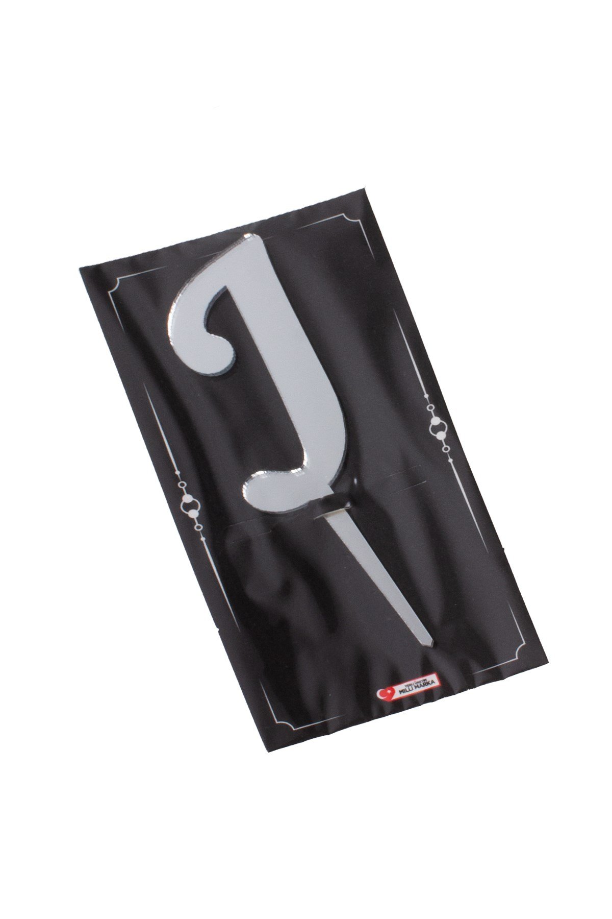 J Harf Pasta Üstü Pleksi Yazı Gümüş 12cmPartistST2332