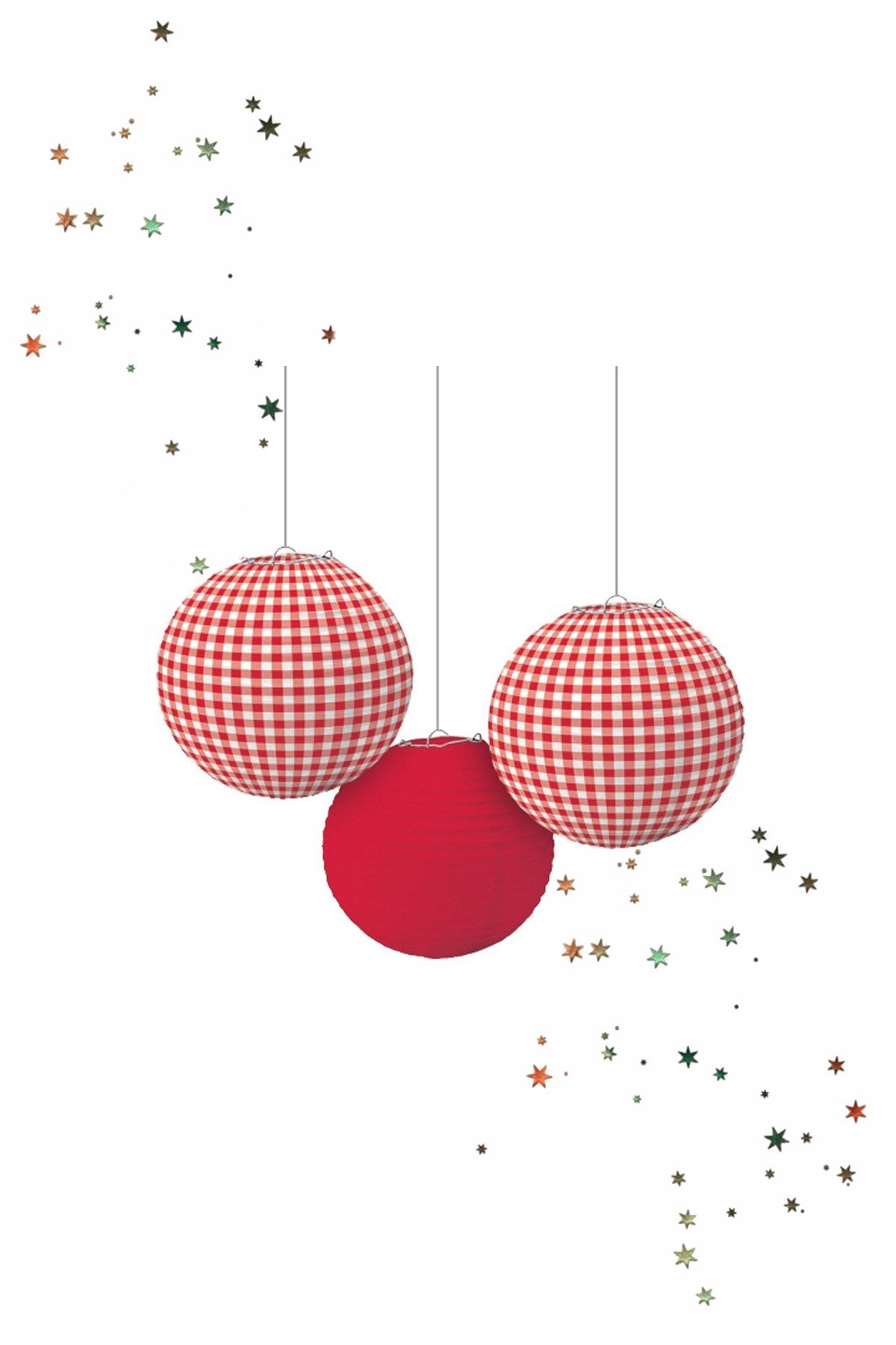 Japon Feneri Set Kağıt Piknik Temalı 3'lü 24cmPartistST2040