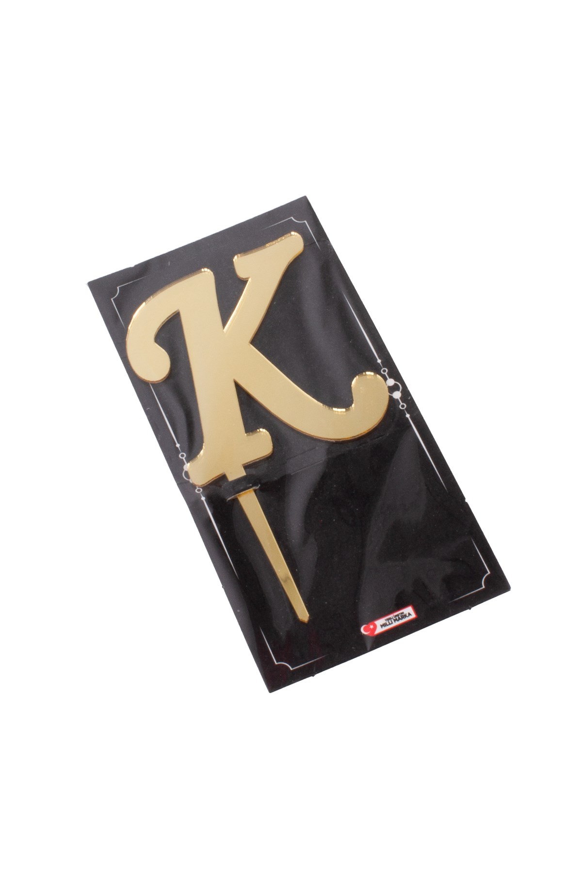 K Harf Pasta Üstü Pleksi Yazı Gold 12cmPartistST2333