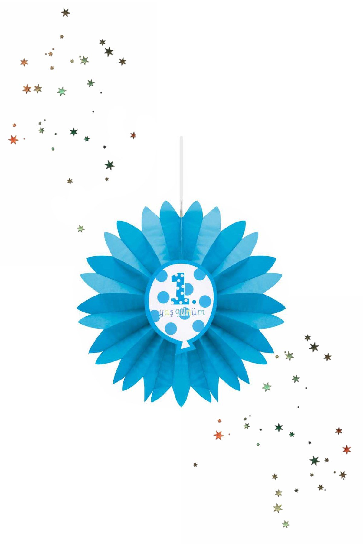 Kikajoy 1 Yaş Temalı Yelpaze Süs MaviPartistST1921