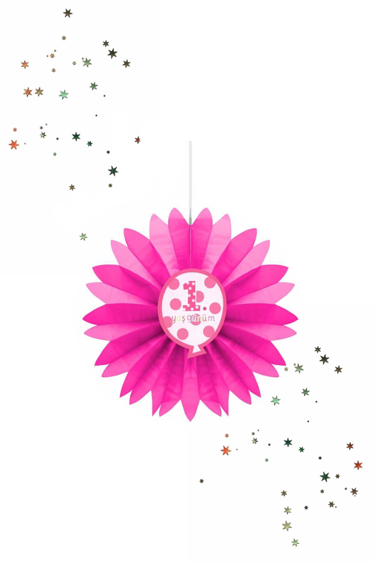 Kikajoy 1 Yaş Temalı Yelpaze Süs PembePartistST1923