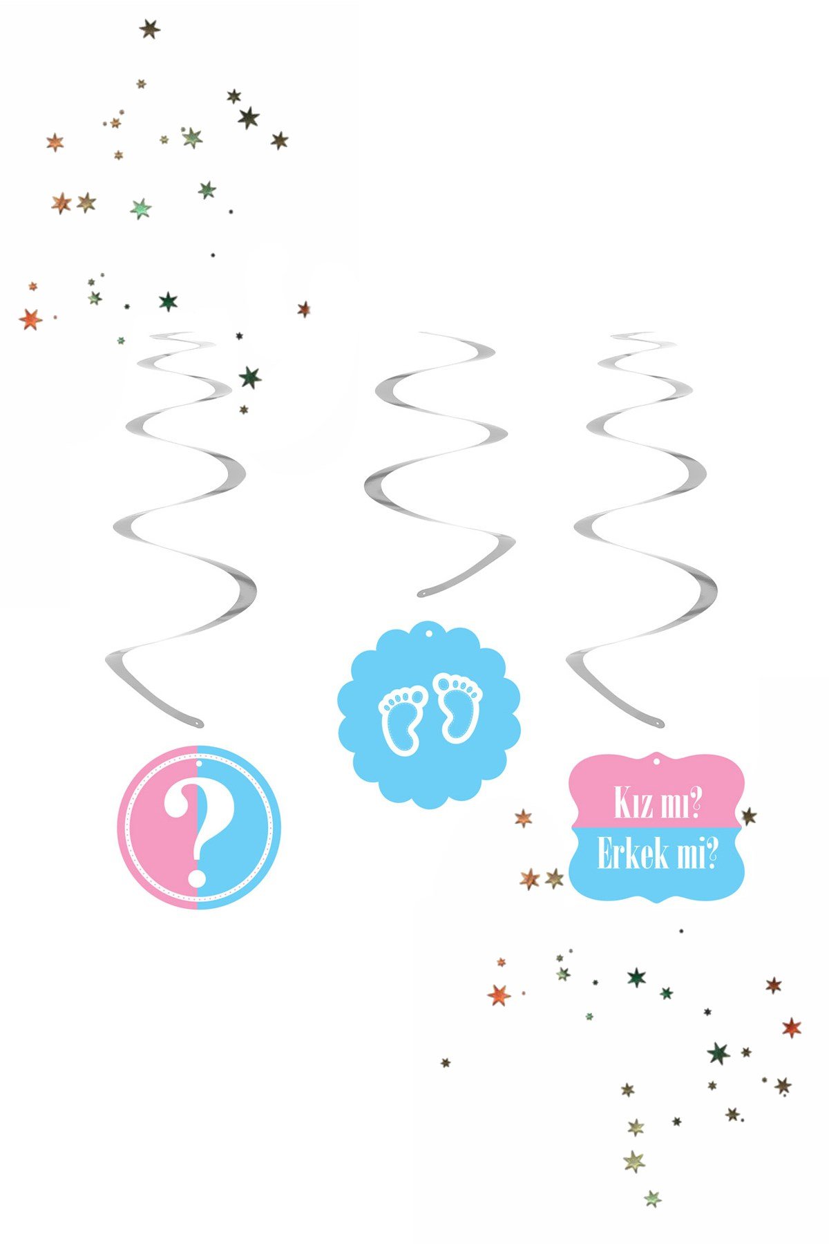 Kikajoy Cinsiyet Öğrenme Partisi Sarkıt Tavan Süsü 6'lıPartistST3975