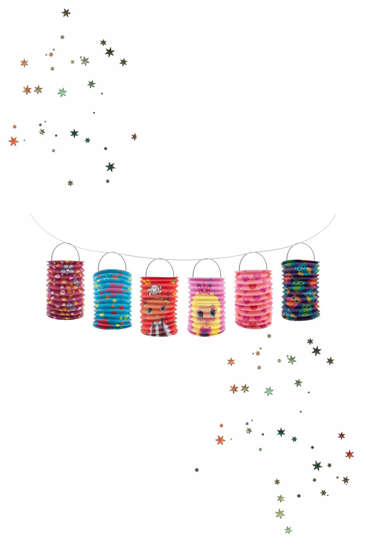 Kikajoy Desenli Sıralı Kağıt Gemici Feneri 10'luPartistST3963