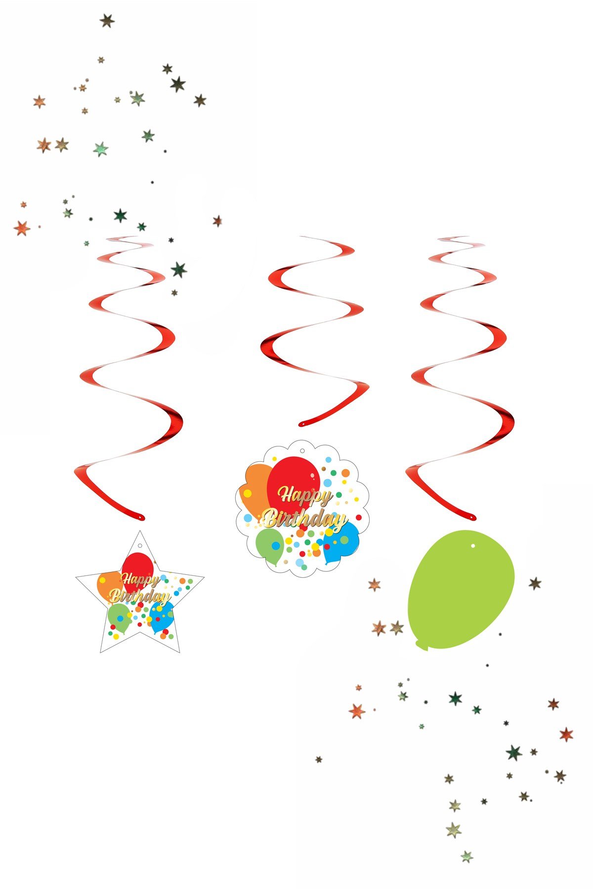 Kikajoy Happy Birthday Renkli Sarkıt Tavan Süsü 6'lıPartistST3976