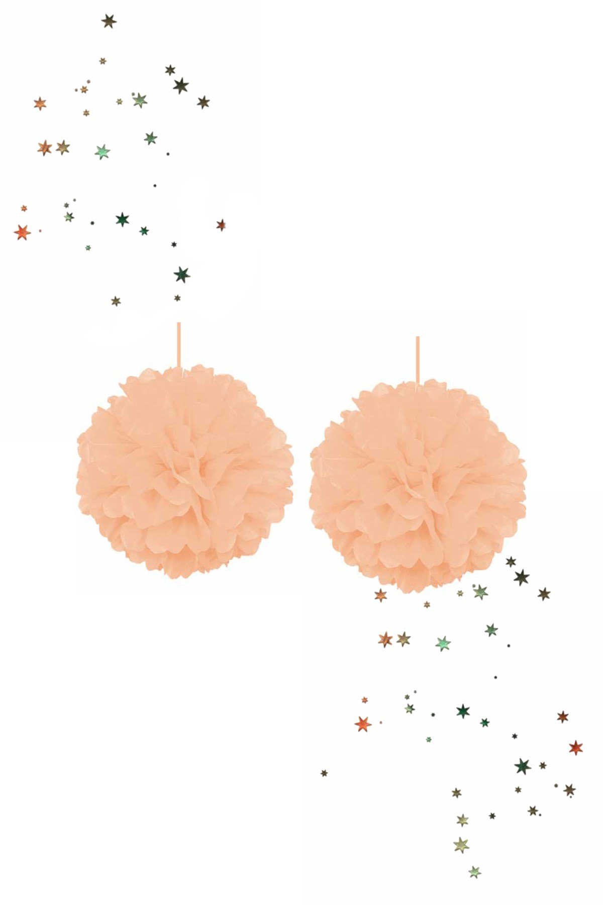Kikajoy Ponpon Dekor Süs Somon 2'li 30cmPartistST2052