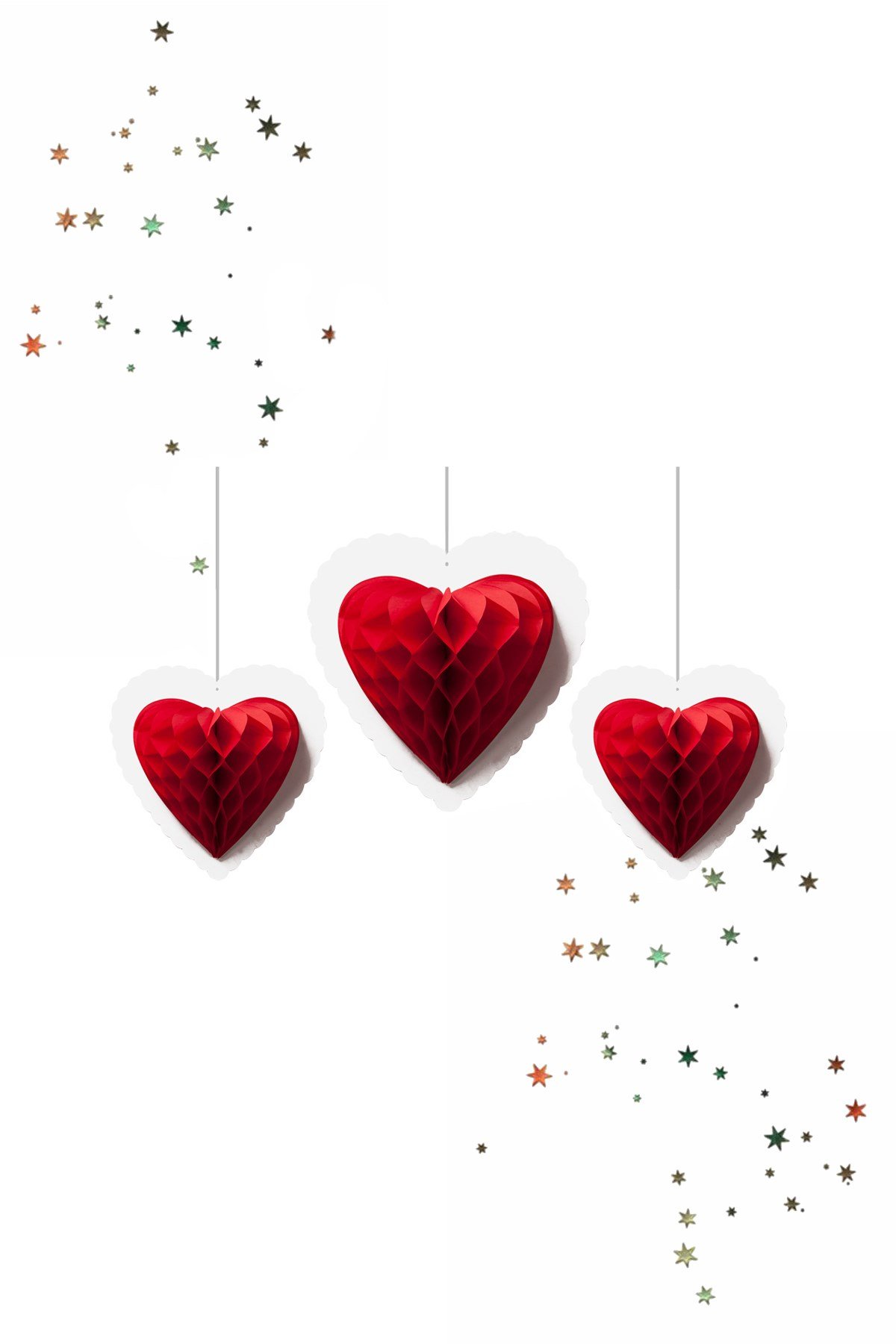 Kikajoy Petek Süs Kalp Kırmızı 3'lüPartistST1950