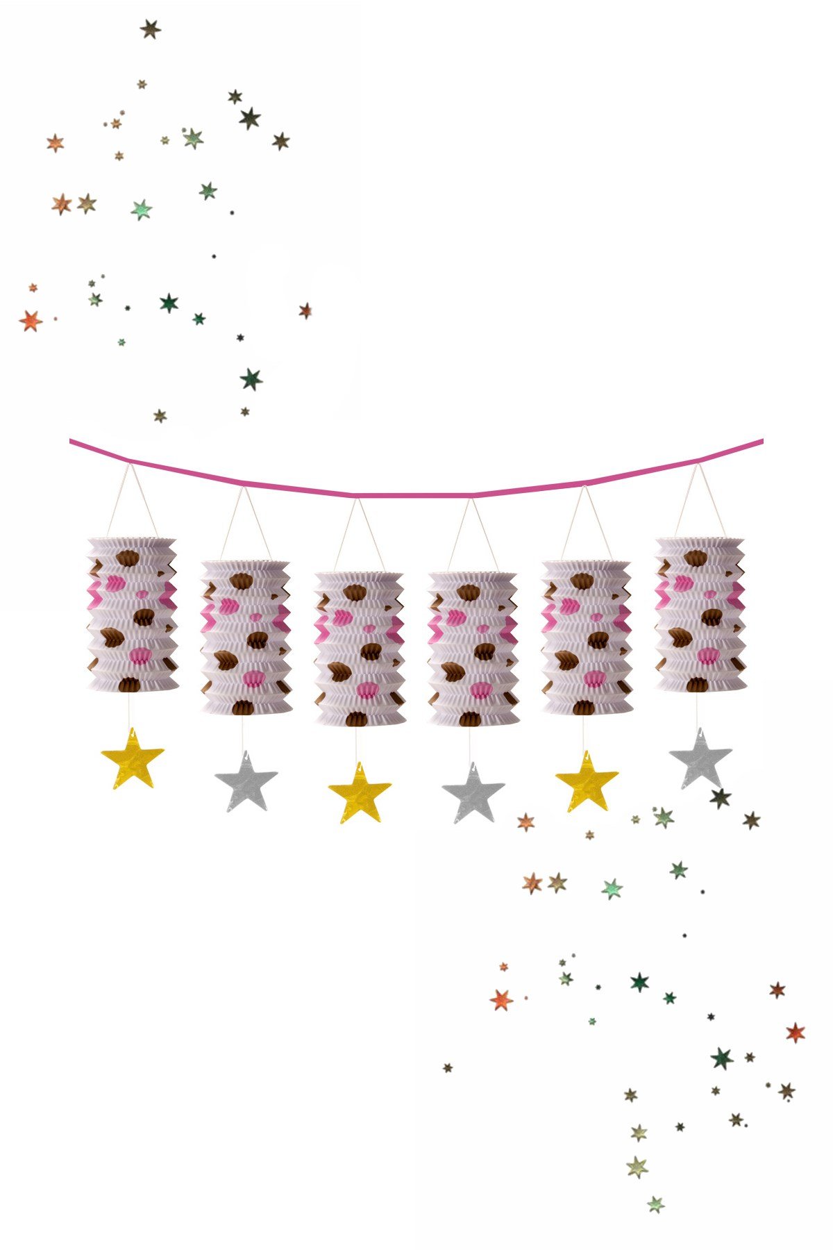 Kikajoy Sıralı Varaklı Gemici Feneri Pembe 7'liPartistST2076