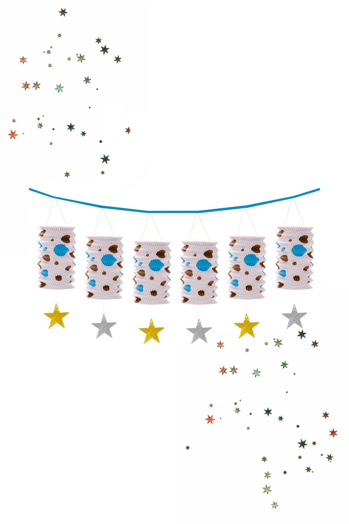 Kikajoy Sıralı Varaklı Gemici Feneri Mavi 7'liPartistST2077