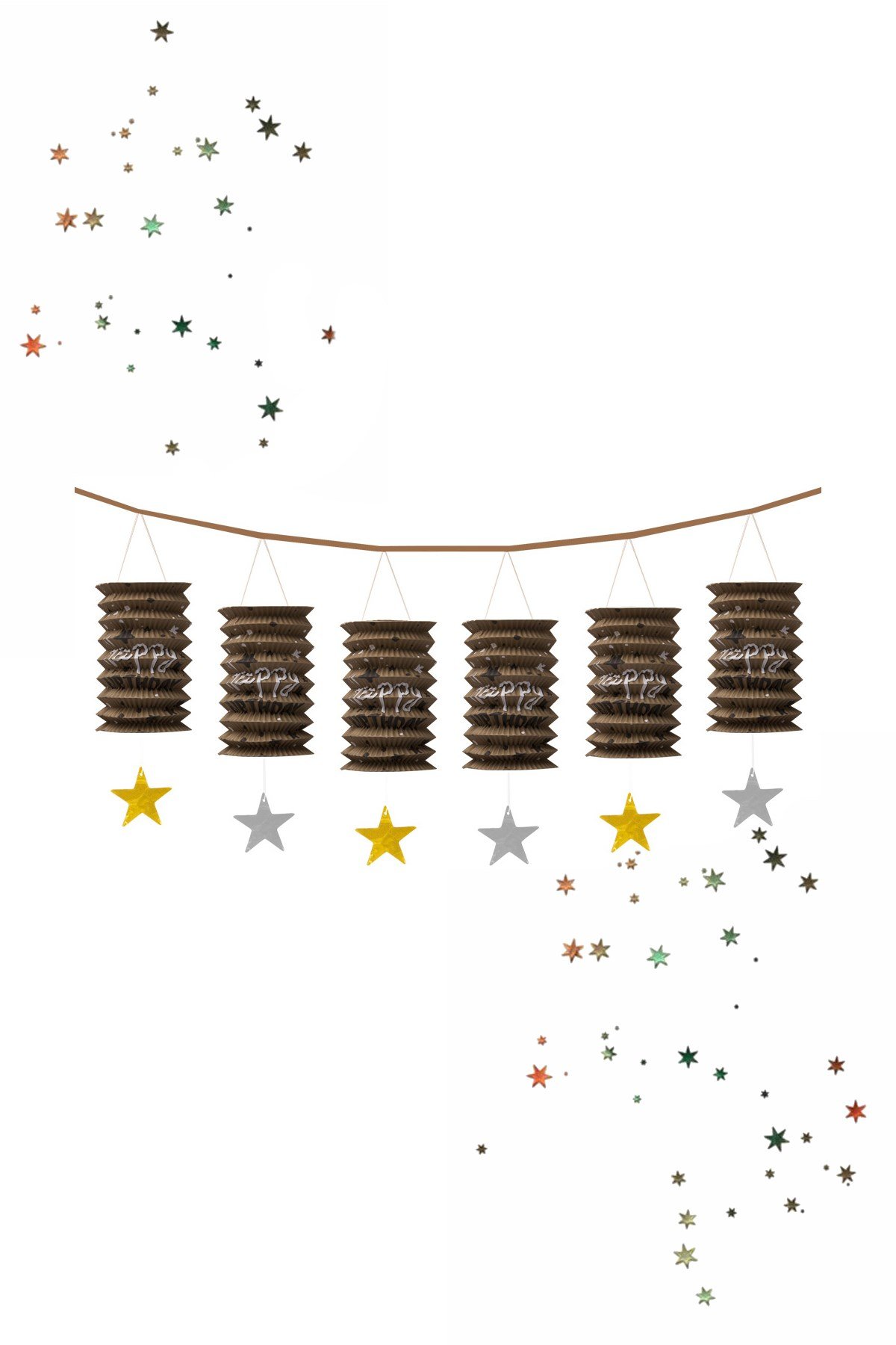 Kikajoy Sıralı Yıldızlı Gemici Feneri Gold Altın 7'liPartistST2078