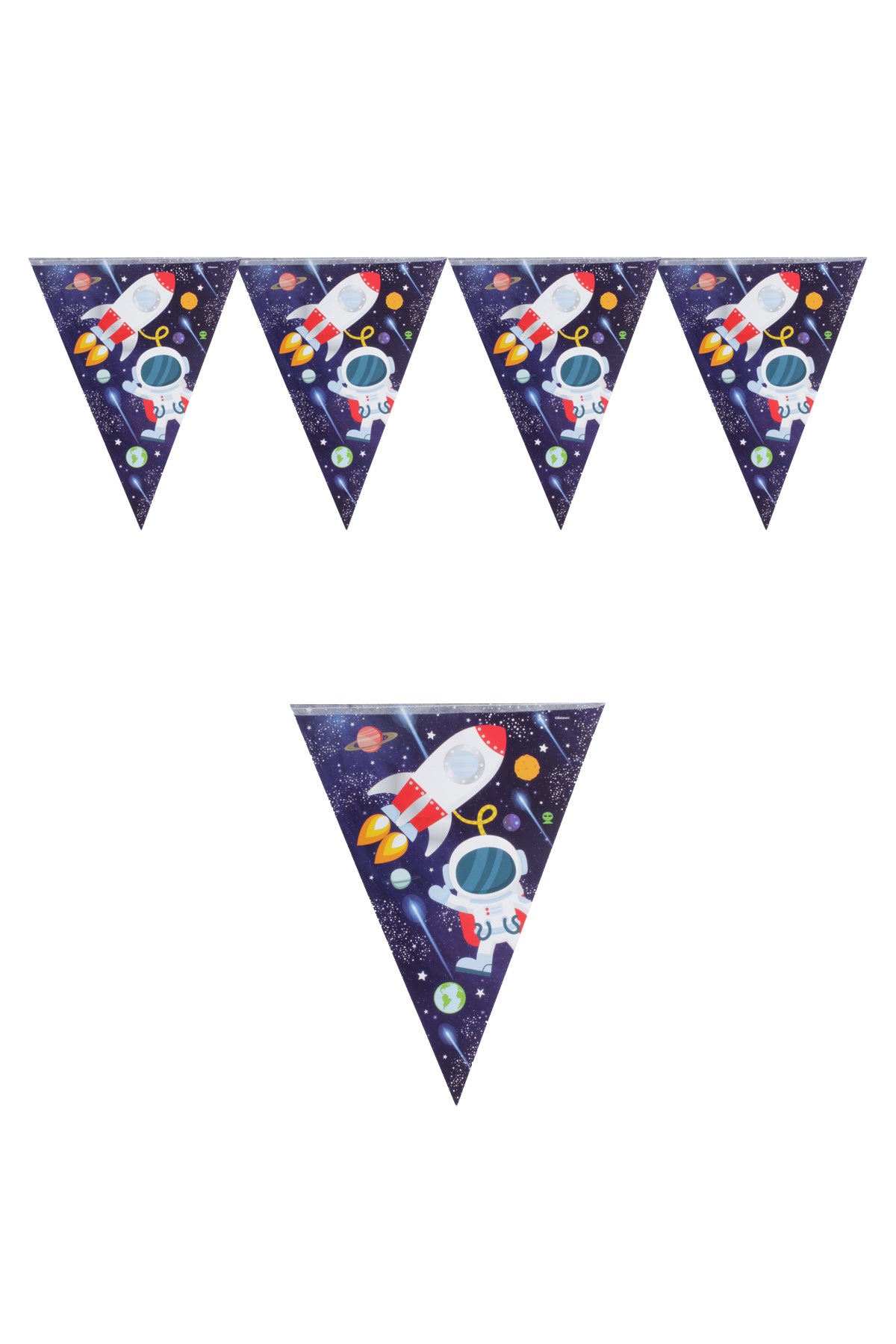 Kozmik Galaksi Uzay Space Lisanslı Üçgen Flama 320cmPartistST1795