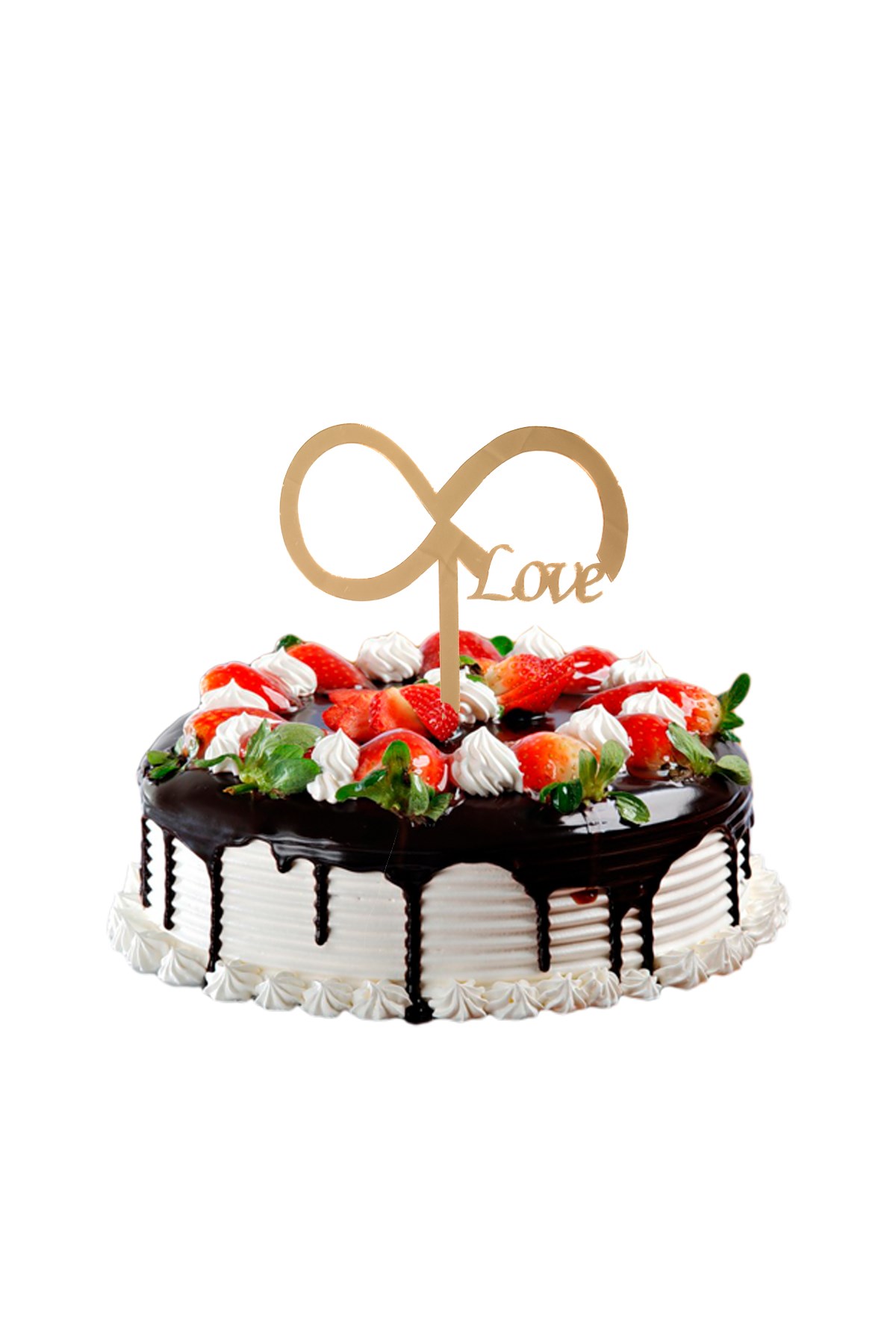 Love Sonsuzluk Pasta Üstü Pleksi Yazı Gold 14cmPartistST2378