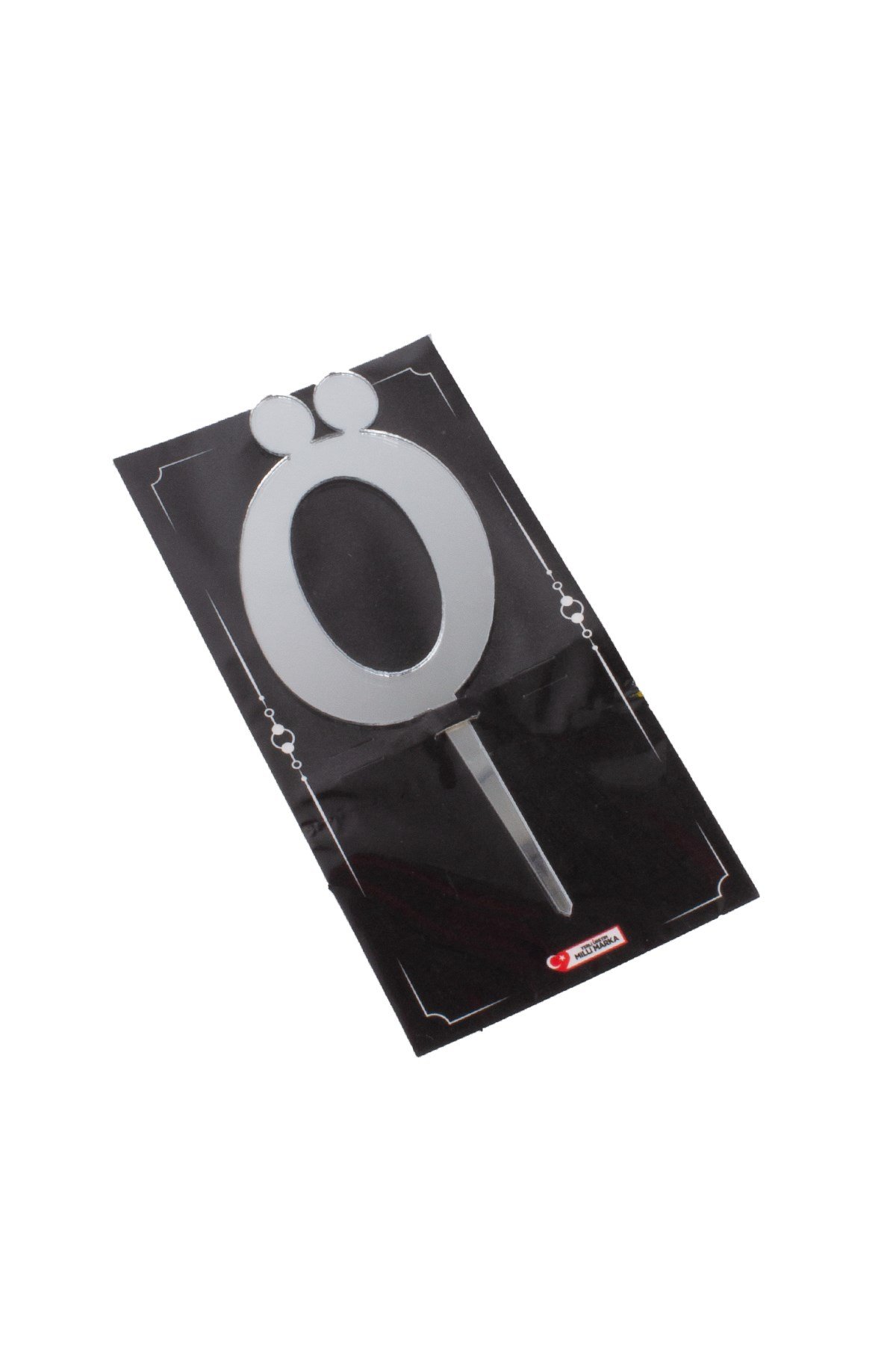 Ö Harf Pasta Üstü Pleksi Yazı Gümüş 12cmPartistST2344