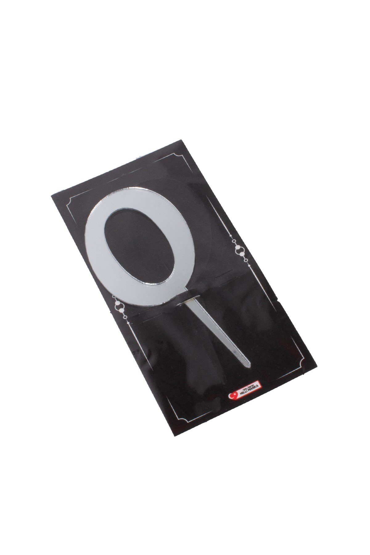 O Harf Pasta Üstü Pleksi Yazı Gümüş 12cmPartistST2342