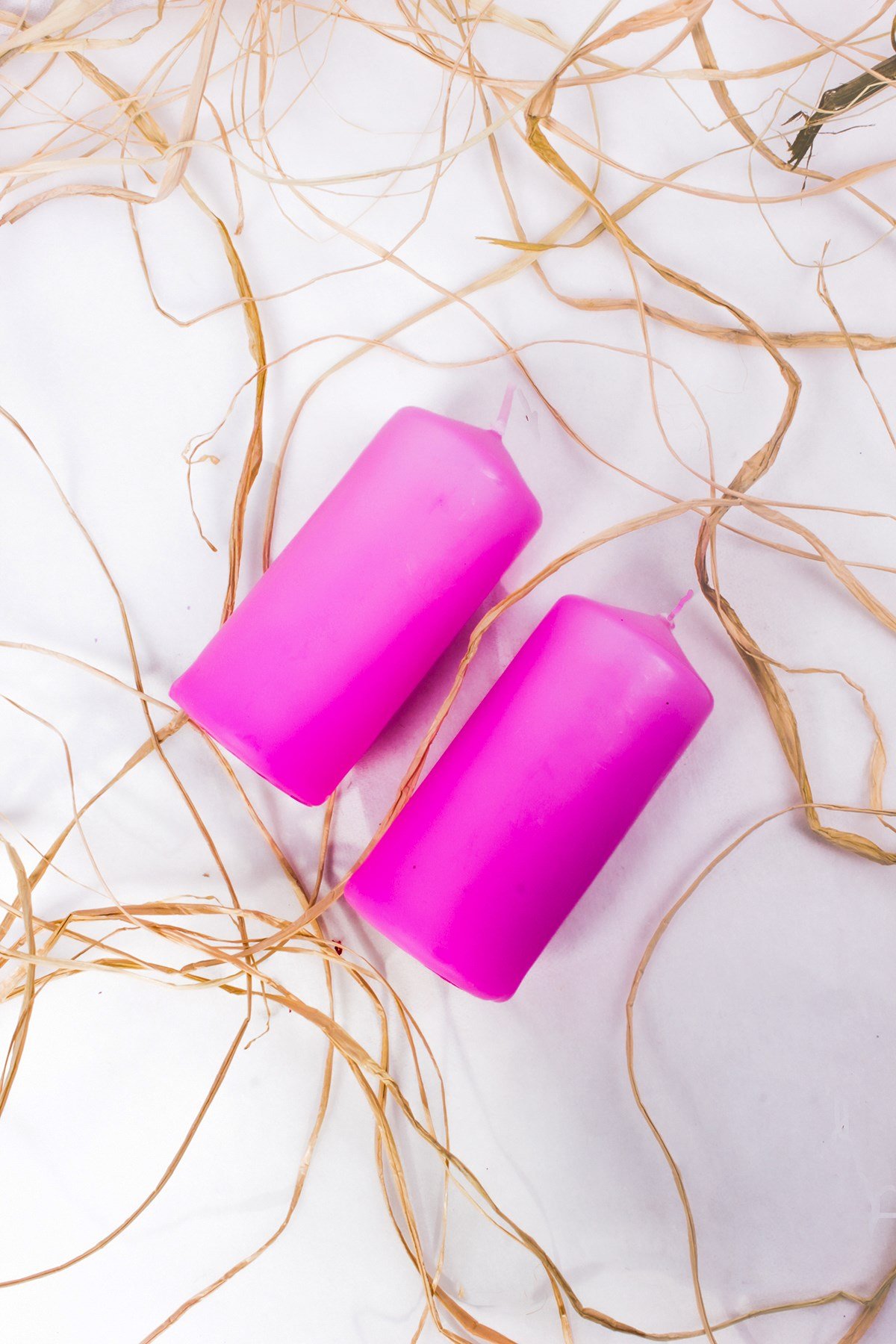 Pembe Sütun Mum 7cm 2'liPartistST3076