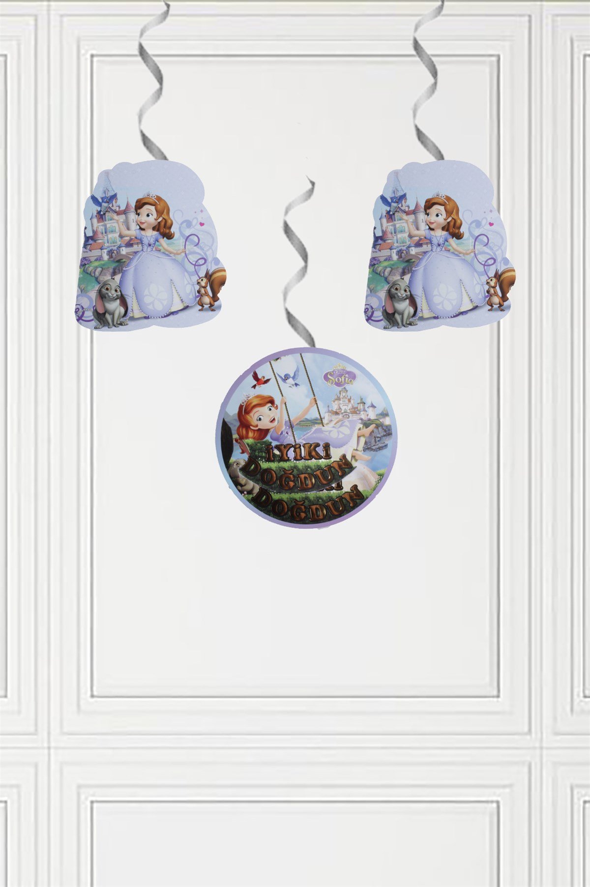 Prenses Sofia Temalı Sarkıt Tavan Süsü 3'lüPartistST2137