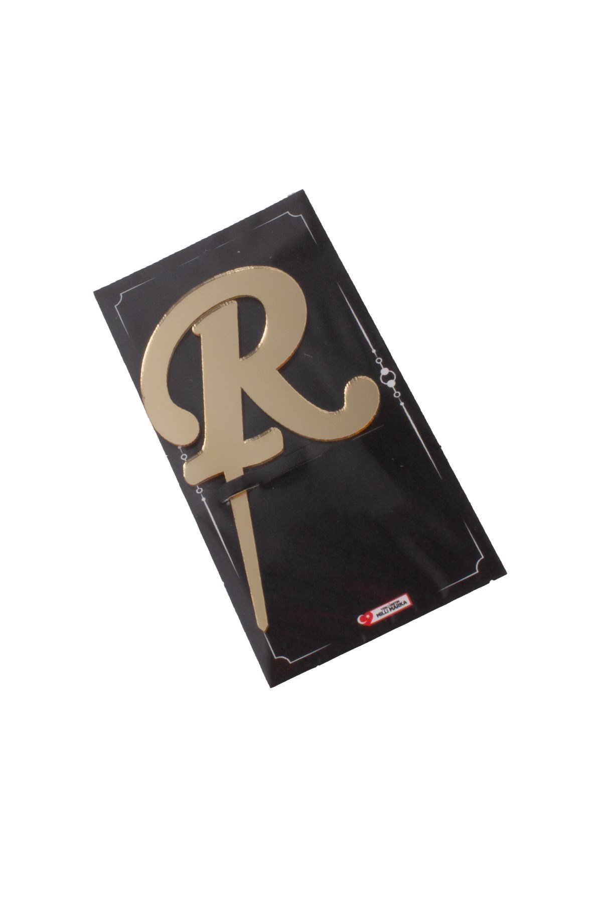 R Harf Pasta Üstü Pleksi Yazı Gold 12cmPartistST2347