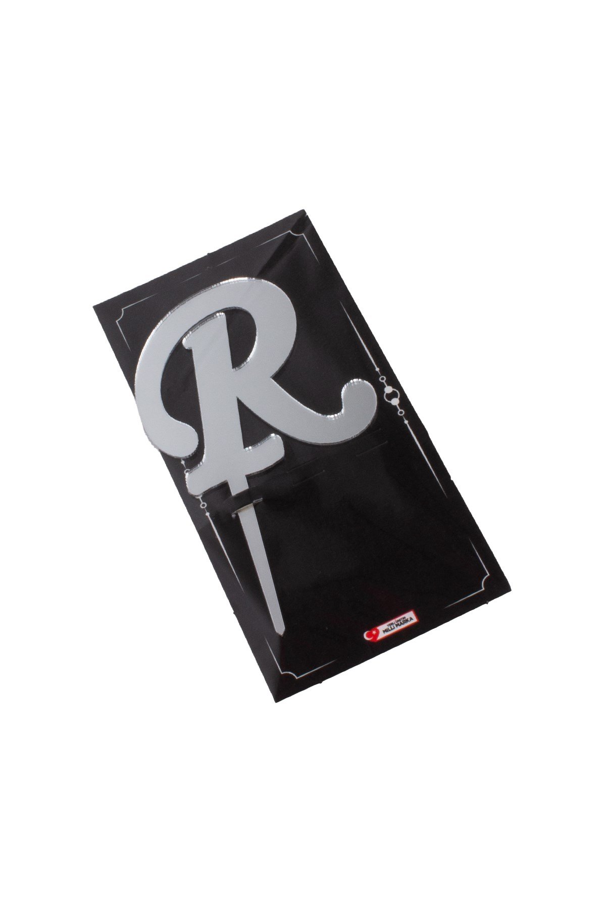 R Harf Pasta Üstü Pleksi Yazı Gümüş 12cmPartistST2348