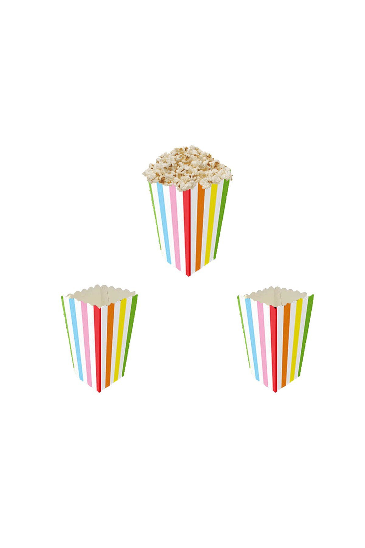 Renkli Çizgili Mısır Kutusu 10'luPartistPSPST2202