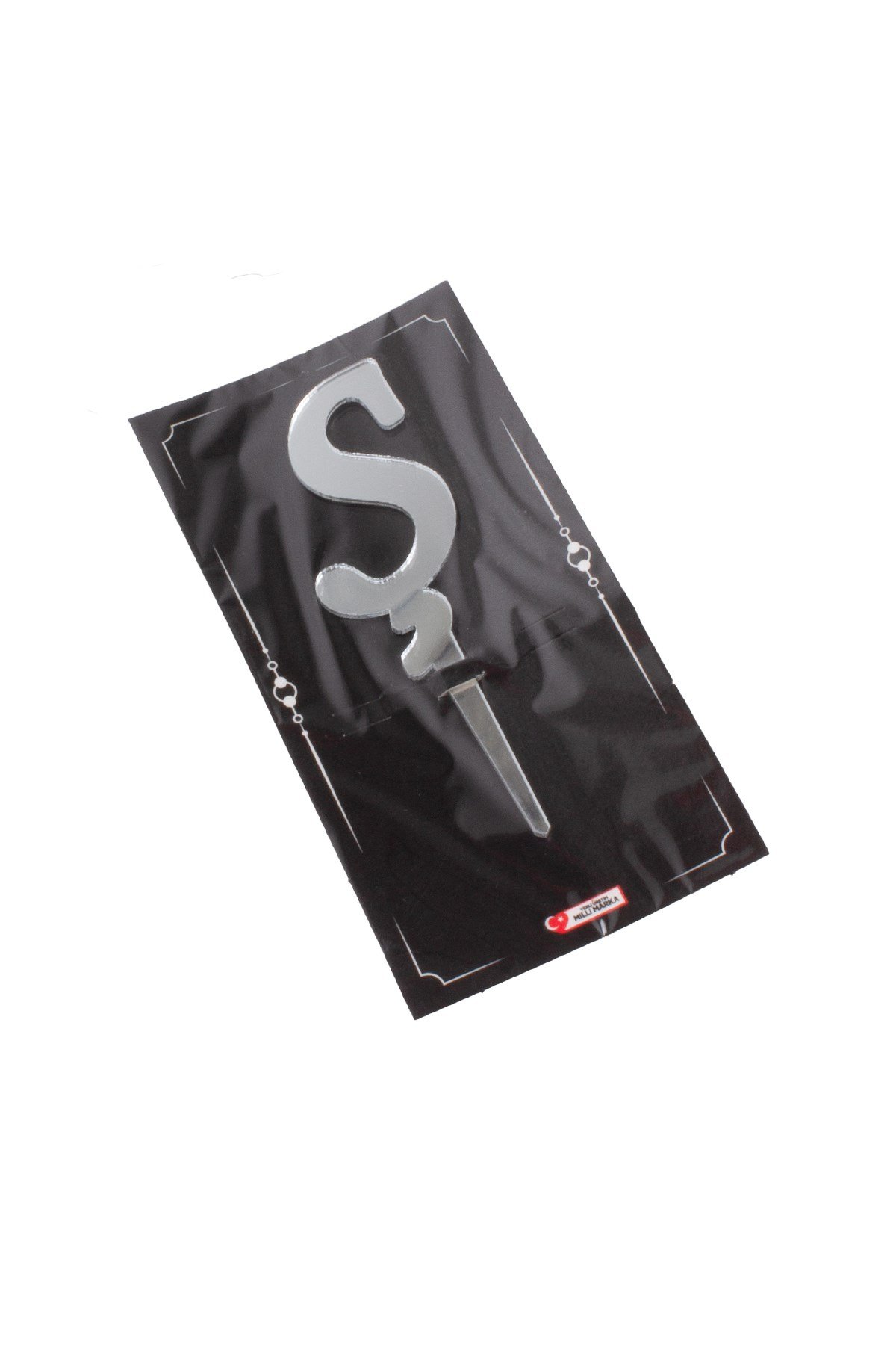 Ş Harf Pasta Üstü Pleksi Yazı Gümüş 12cmPartistST2352