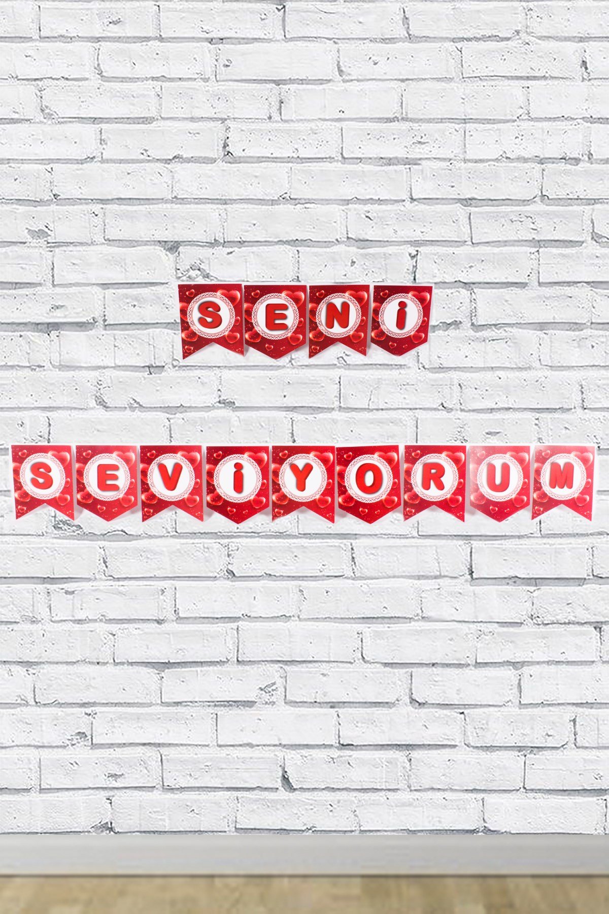 Seni Seviyorum Kırmızı Zigzag Banner 190cmPartistST1728