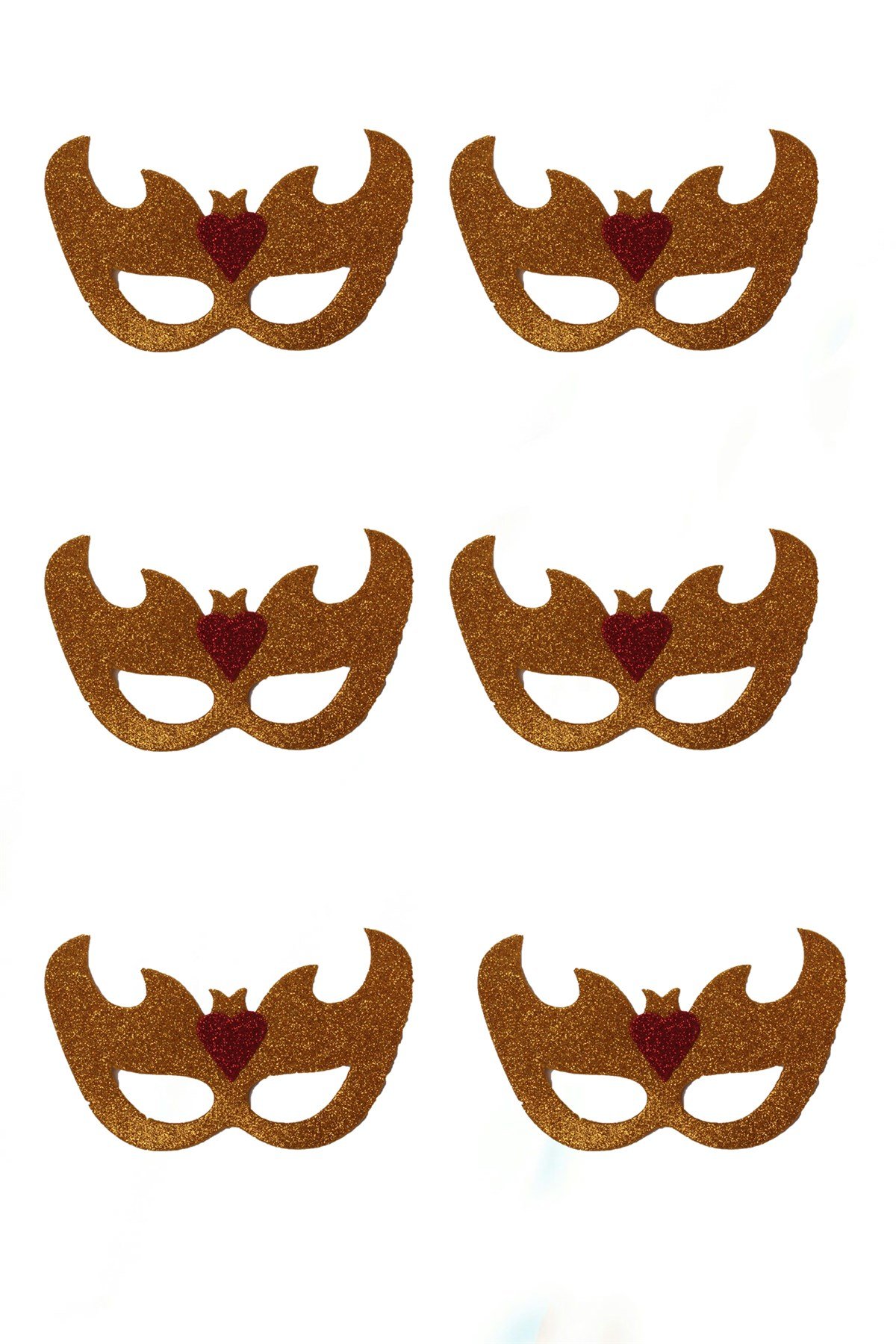 Simli Eva Dalga Gözlük Gold Altın Kırmızı 6 AdetPartistST2852