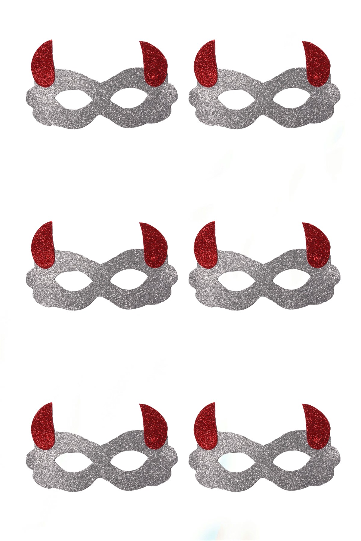 Simli Eva Papatya Gözlük Gümüş Kırmızı 6 AdetPartistST2860