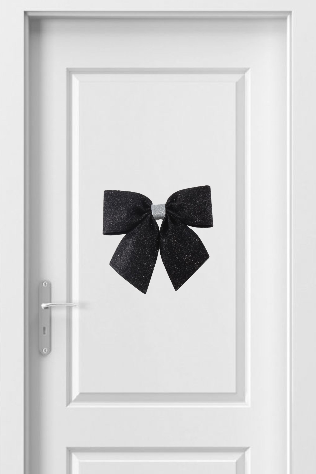 Simli Eva Büyük Fiyonk Siyah Gümüş 25*25cmPartistST2923