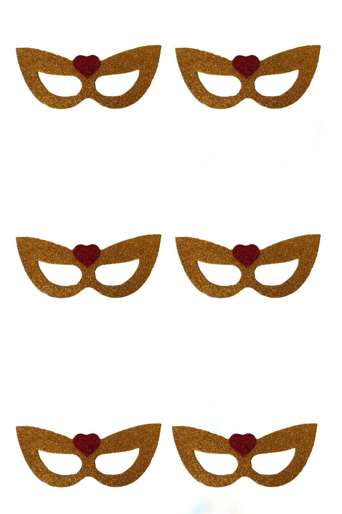 Simli Eva Kalpli Gözlük Gold Altın Kırmızı 6 AdetPartistST2849