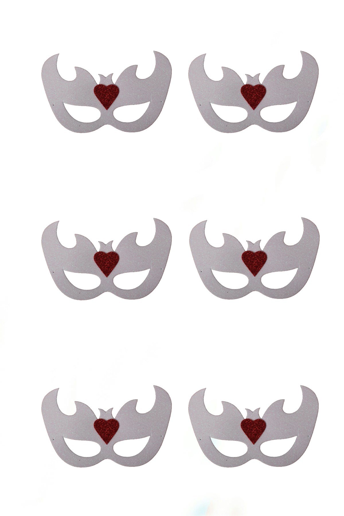 Simli Eva Dalga Gözlük Beyaz Kırmızı 6 AdetPartistST2855